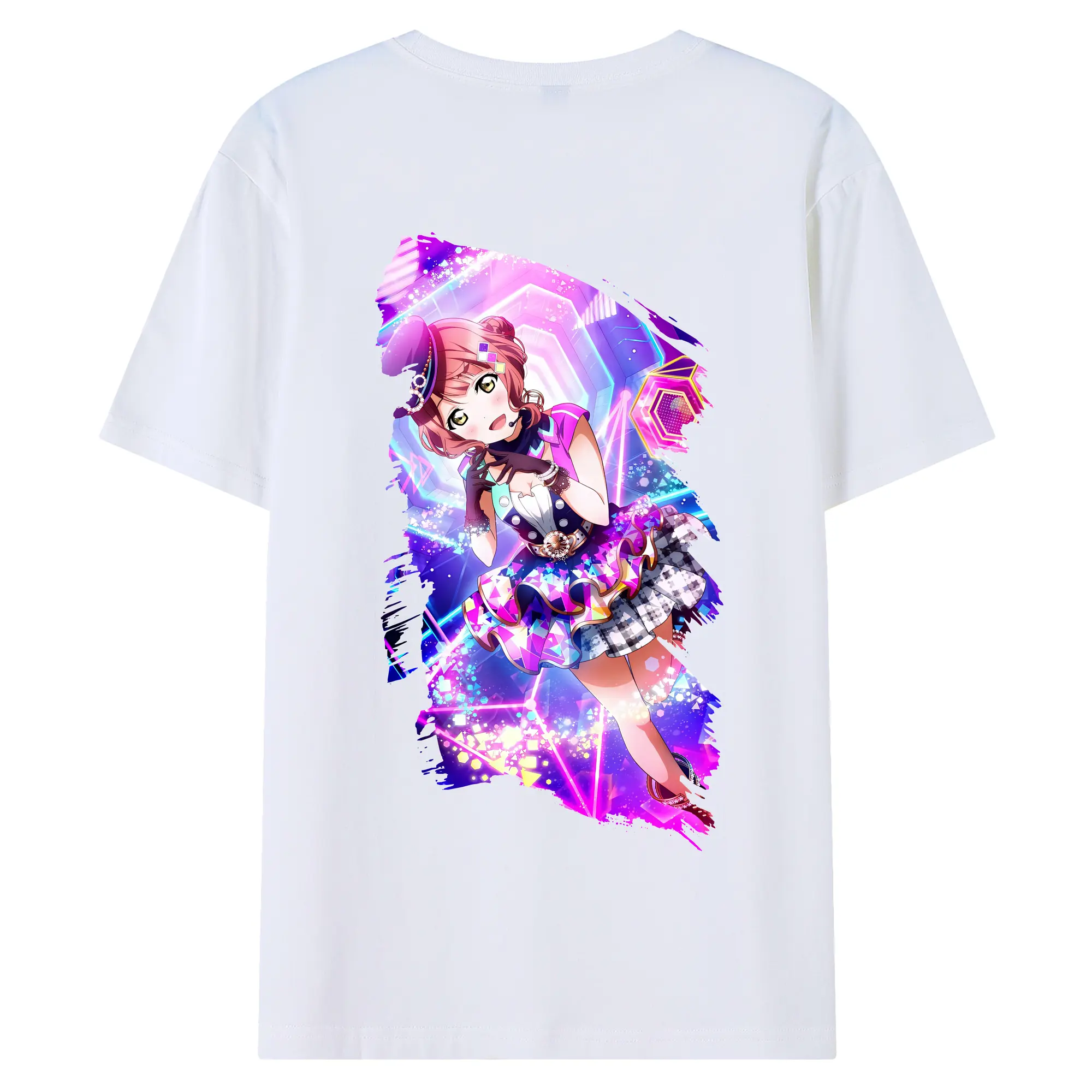 Love Live! グッズ,上原歩夢 - 綿100％ 半袖Tシャツ ・ バックプリント ・ 快適 通気性 ・ 日常使い 散歩 スポーツ用