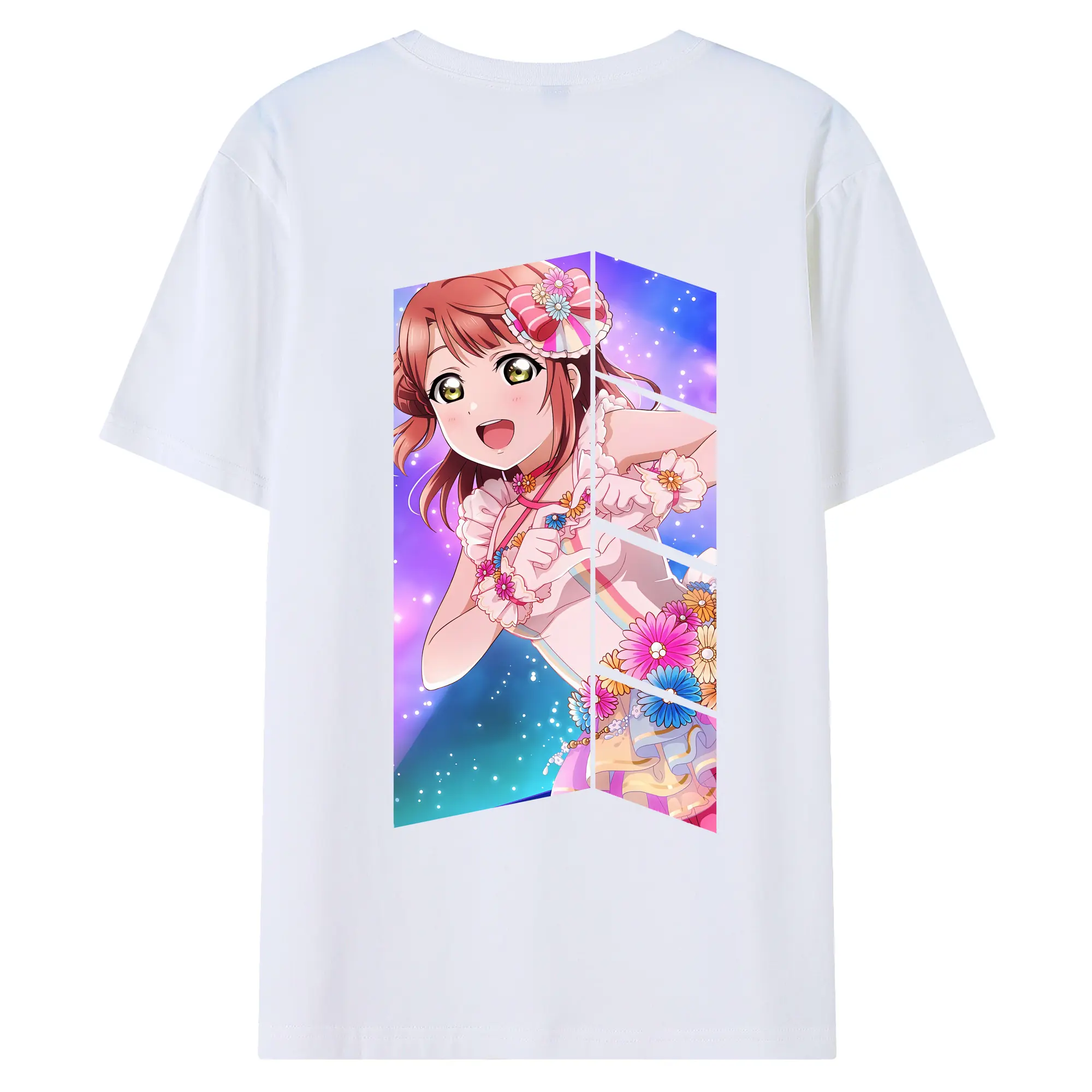 Love Live! グッズ,上原歩夢 - 綿100％ 半袖Tシャツ ・ バックプリント ・ 快適 通気性 ・ 日常使い 散歩 スポーツ用