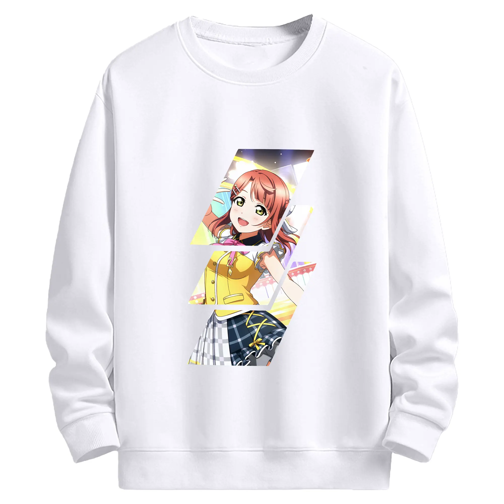 Love Live! グッズ,上原歩夢 - 高品質 クルーネック スウェット ・ コットン59％ ポリエステル41％ ・ ユニセックス 長袖 トレーナー ・ カジュアル デイリー スポーツ 散歩用