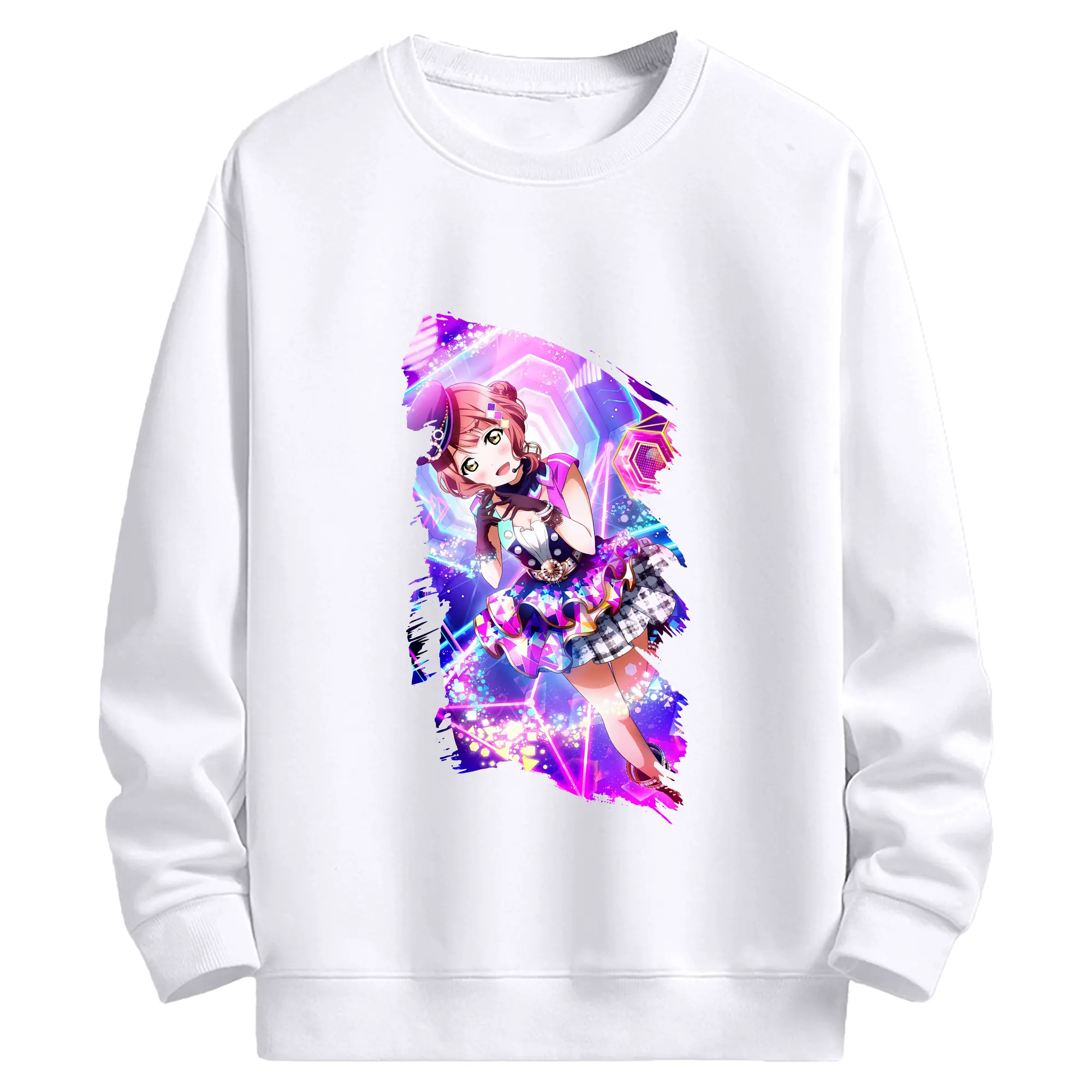 Love Live! グッズ,上原歩夢 - 高品質 クルーネック スウェット ・ コットン59％ ポリエステル41％ ・ ユニセックス 長袖 トレーナー ・ カジュアル デイリー スポーツ 散歩用