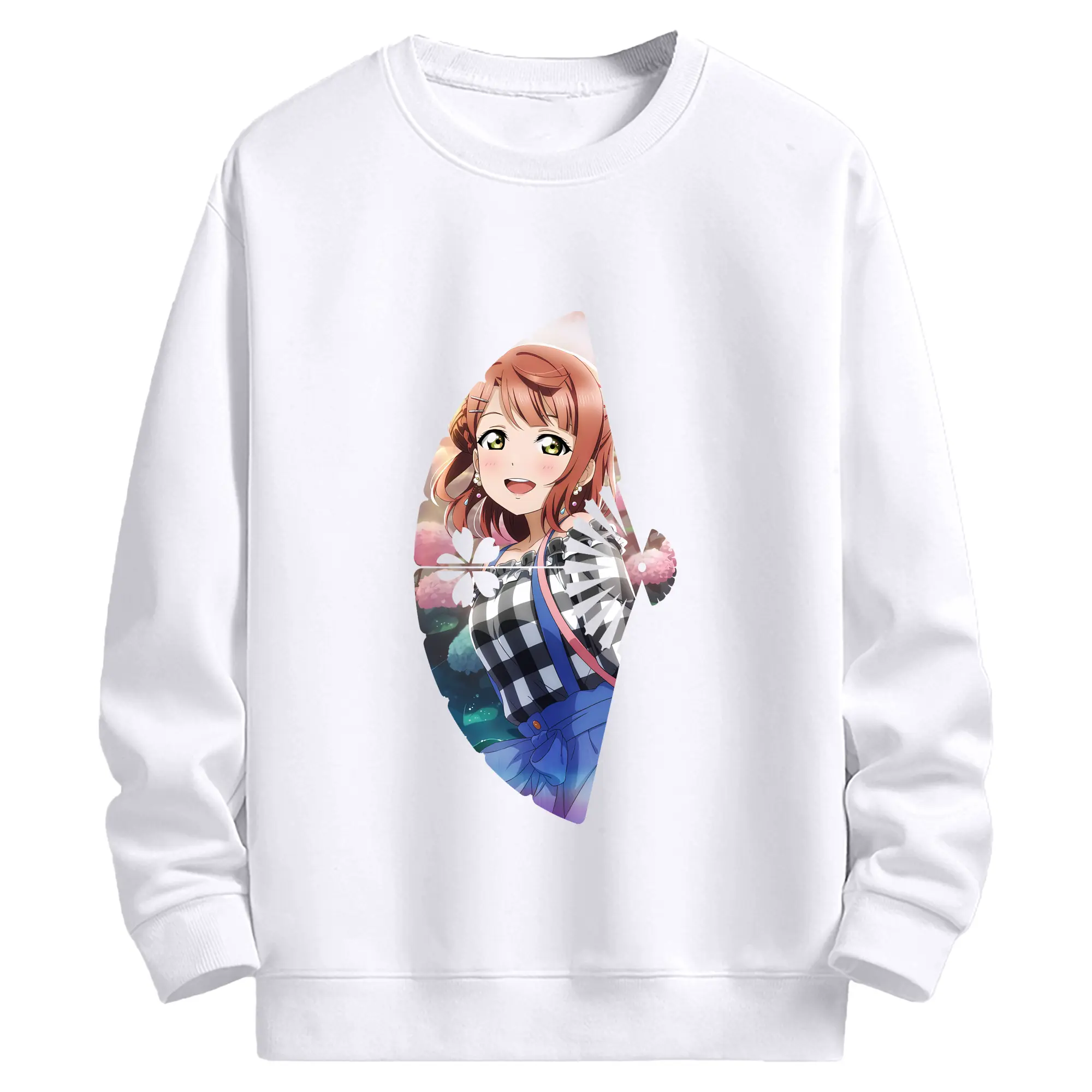 Love Live! グッズ,上原歩夢 - 高品質 クルーネック スウェット ・ コットン59％ ポリエステル41％ ・ ユニセックス 長袖 トレーナー ・ カジュアル デイリー スポーツ 散歩用