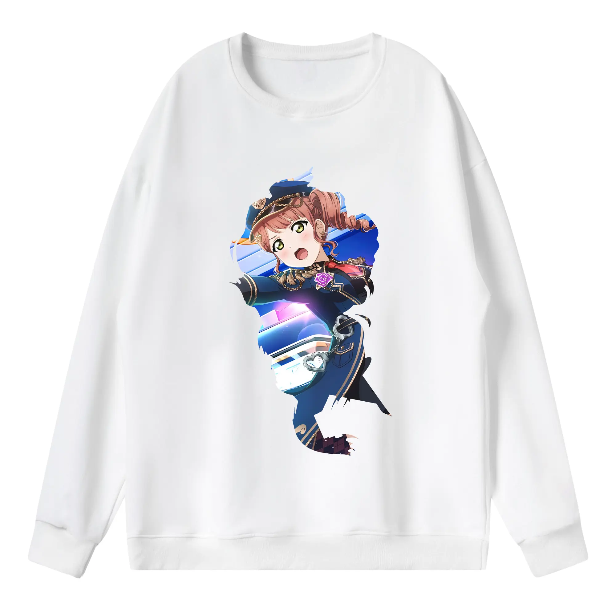 Love Live! グッズ,上原歩夢 - 薄手 クルーネック スウェット 裏毛260g · ポリエステル 春秋向け カジュアル 男女兼用 · トレーナー デイリー スポーツ 散歩に最適