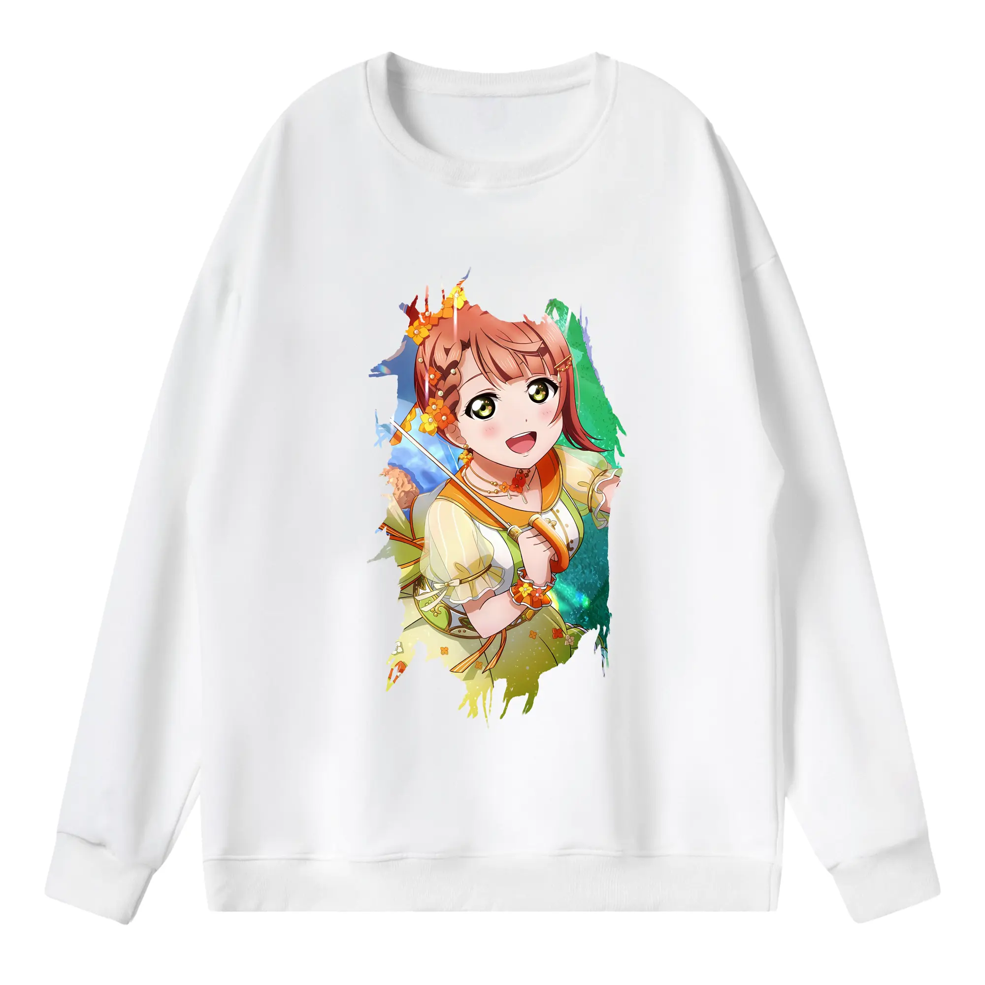 Love Live! グッズ,上原歩夢 - 薄手 クルーネック スウェット 裏毛260g · ポリエステル 春秋向け カジュアル 男女兼用 · トレーナー デイリー スポーツ 散歩に最適