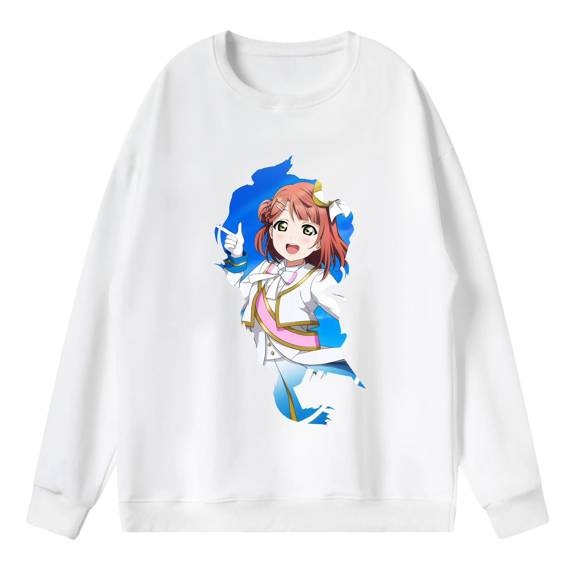 Love Live! グッズ,上原歩夢 - 薄手 クルーネック スウェット 裏毛260g · ポリエステル 春秋向け カジュアル 男女兼用 · トレーナー デイリー スポーツ 散歩に最適