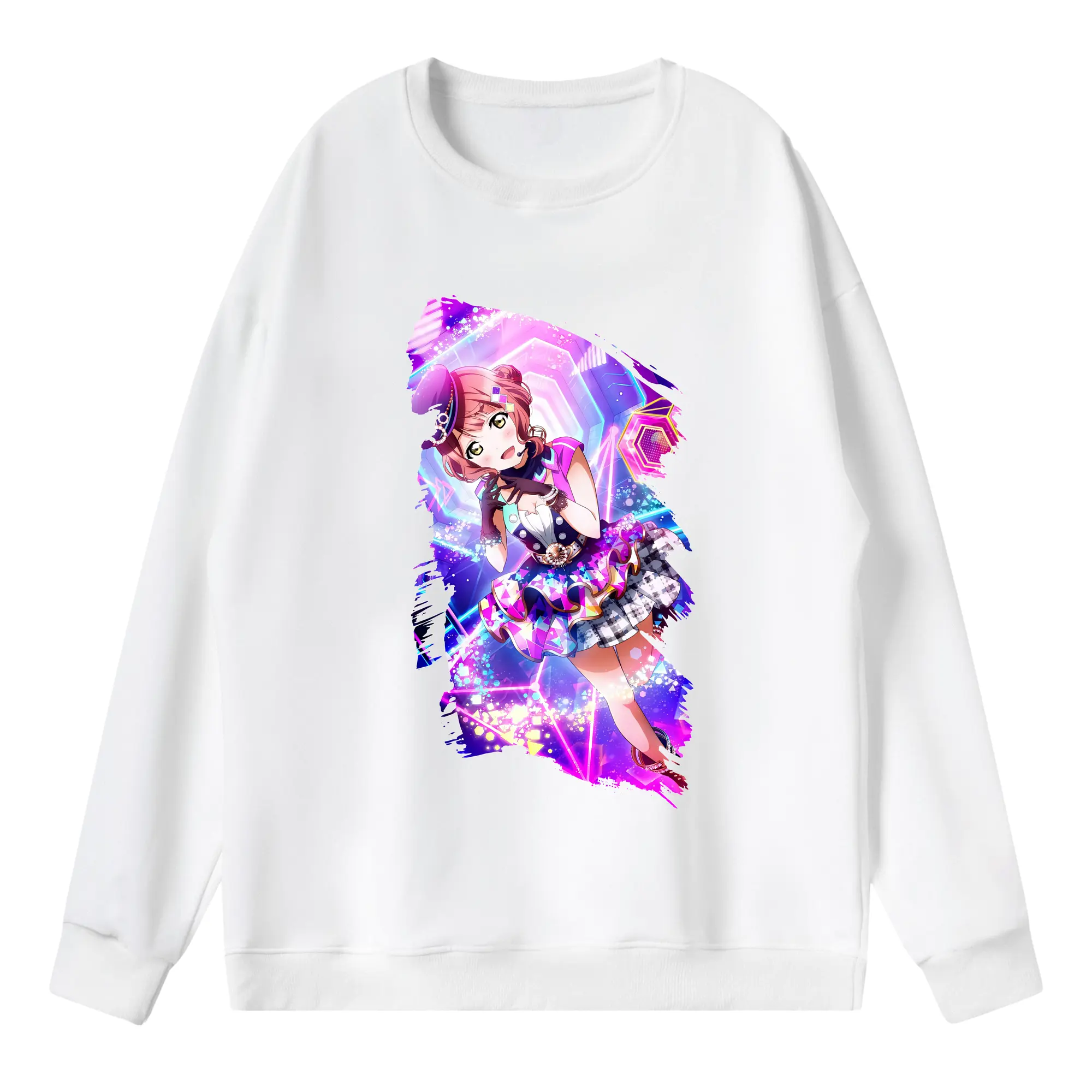 Love Live! グッズ,上原歩夢 - 薄手 クルーネック スウェット 裏毛260g · ポリエステル 春秋向け カジュアル 男女兼用 · トレーナー デイリー スポーツ 散歩に最適