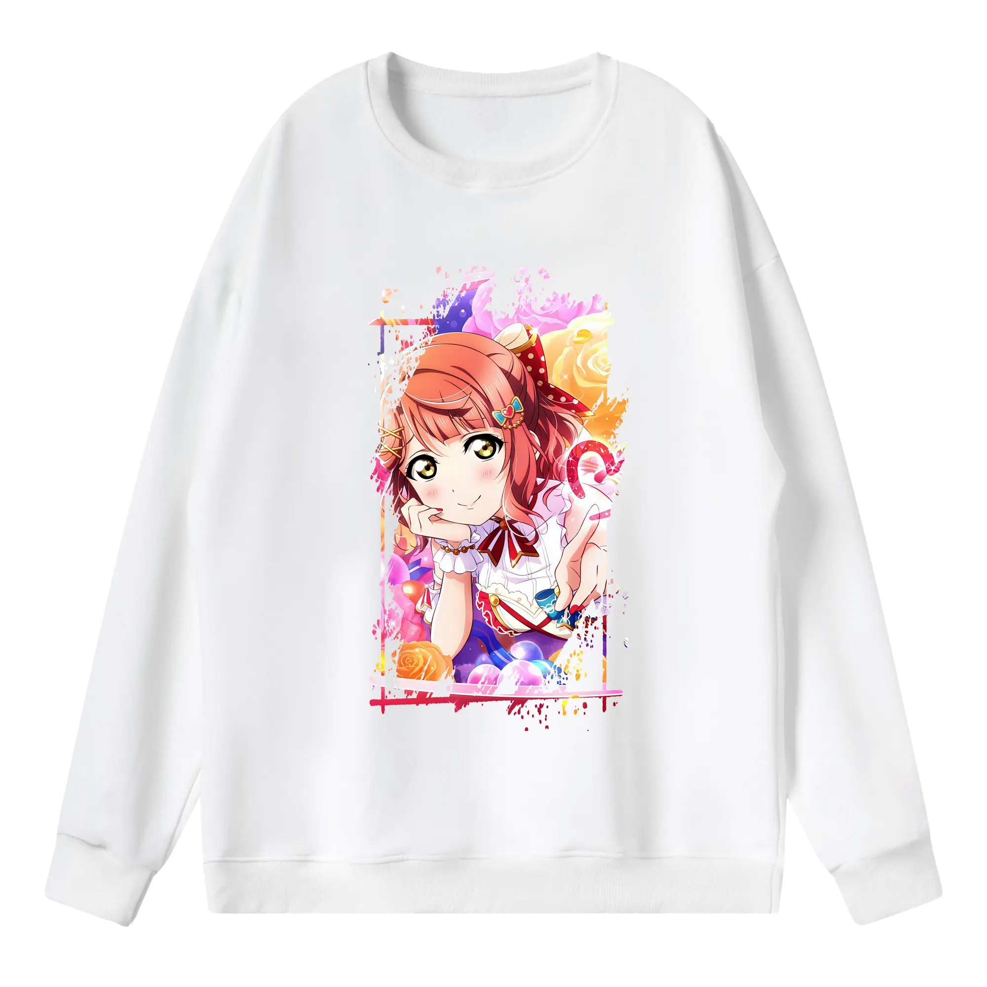 Love Live! グッズ,上原歩夢 - 薄手 クルーネック スウェット 裏毛260g · ポリエステル 春秋向け カジュアル 男女兼用 · トレーナー デイリー スポーツ 散歩に最適