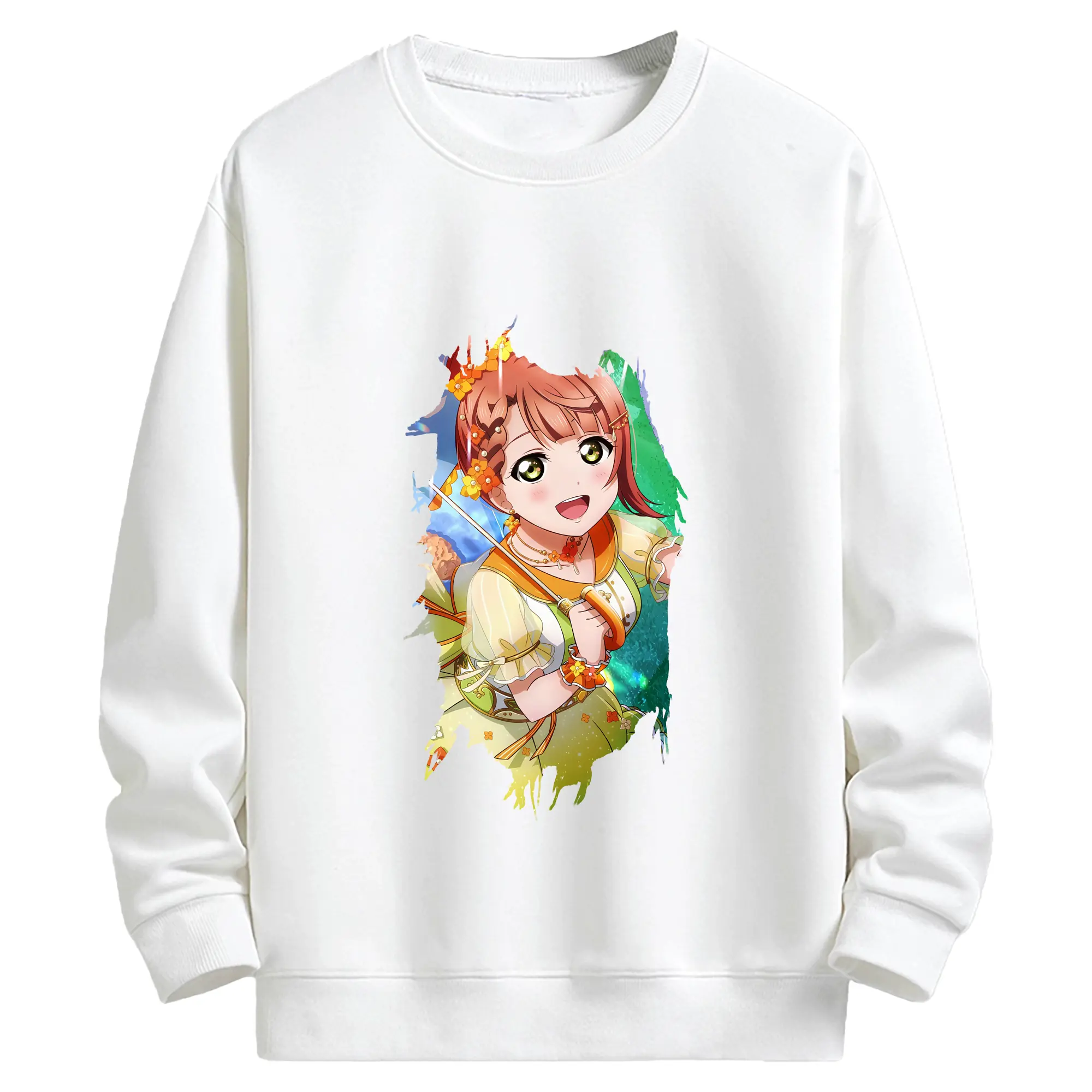 Love Live! グッズ,上原歩夢 - キッズ クルーネックスウェットシャツ ・ フロントプリント ・ 綿80％ ポリエステル20％ ・ 快適 通学 スポーツ 日常使い お散歩用