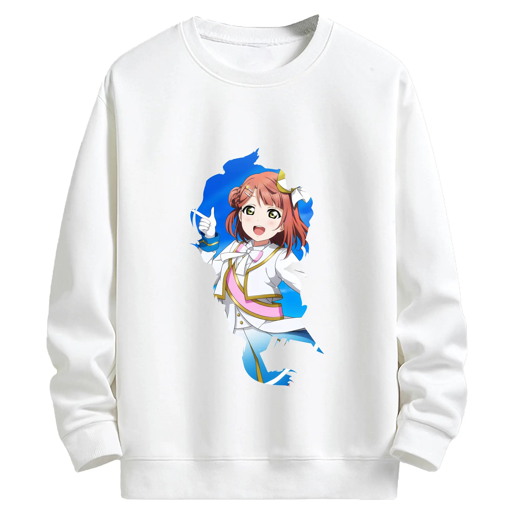 Love Live! グッズ,上原歩夢 - キッズ クルーネックスウェットシャツ ・ フロントプリント ・ 綿80％ ポリエステル20％ ・ 快適 通学 スポーツ 日常使い お散歩用