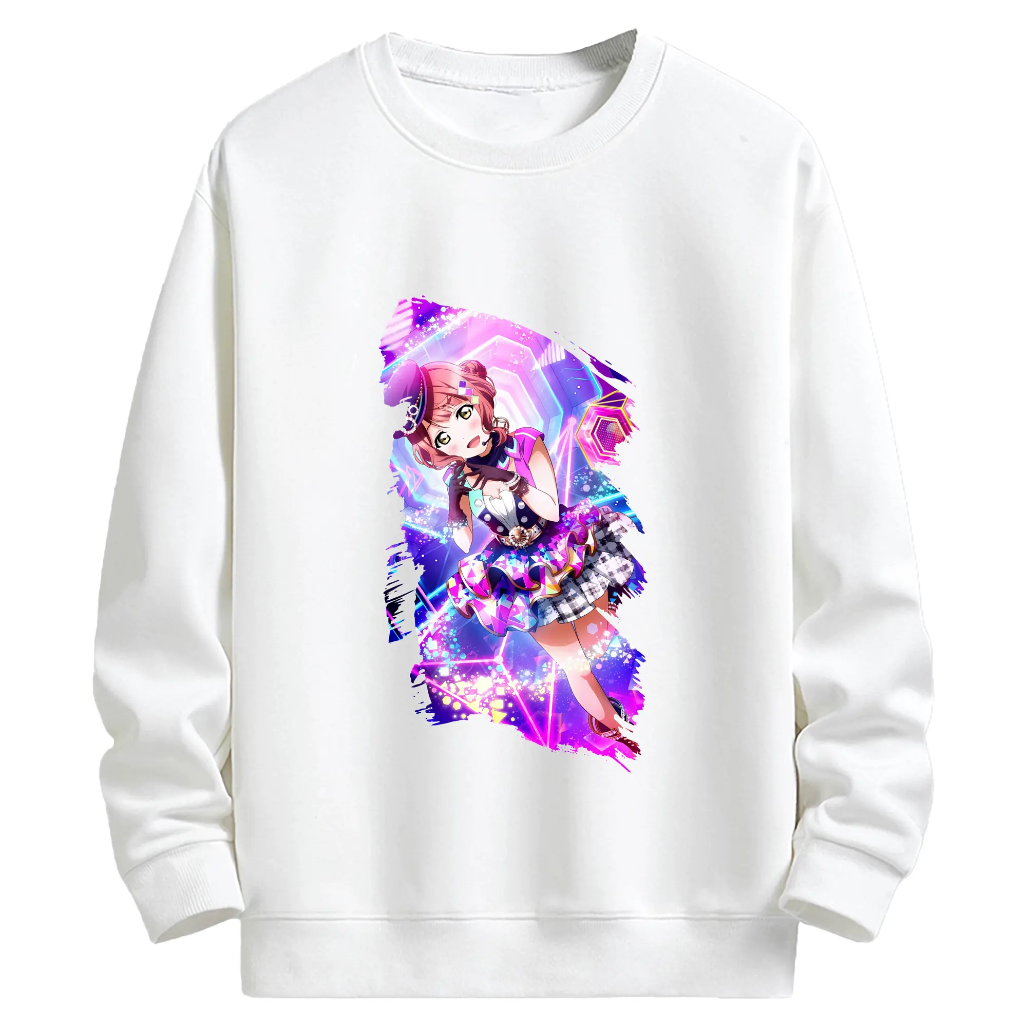 Love Live! グッズ,上原歩夢 - キッズ クルーネックスウェットシャツ ・ フロントプリント ・ 綿80％ ポリエステル20％ ・ 快適 通学 スポーツ 日常使い お散歩用