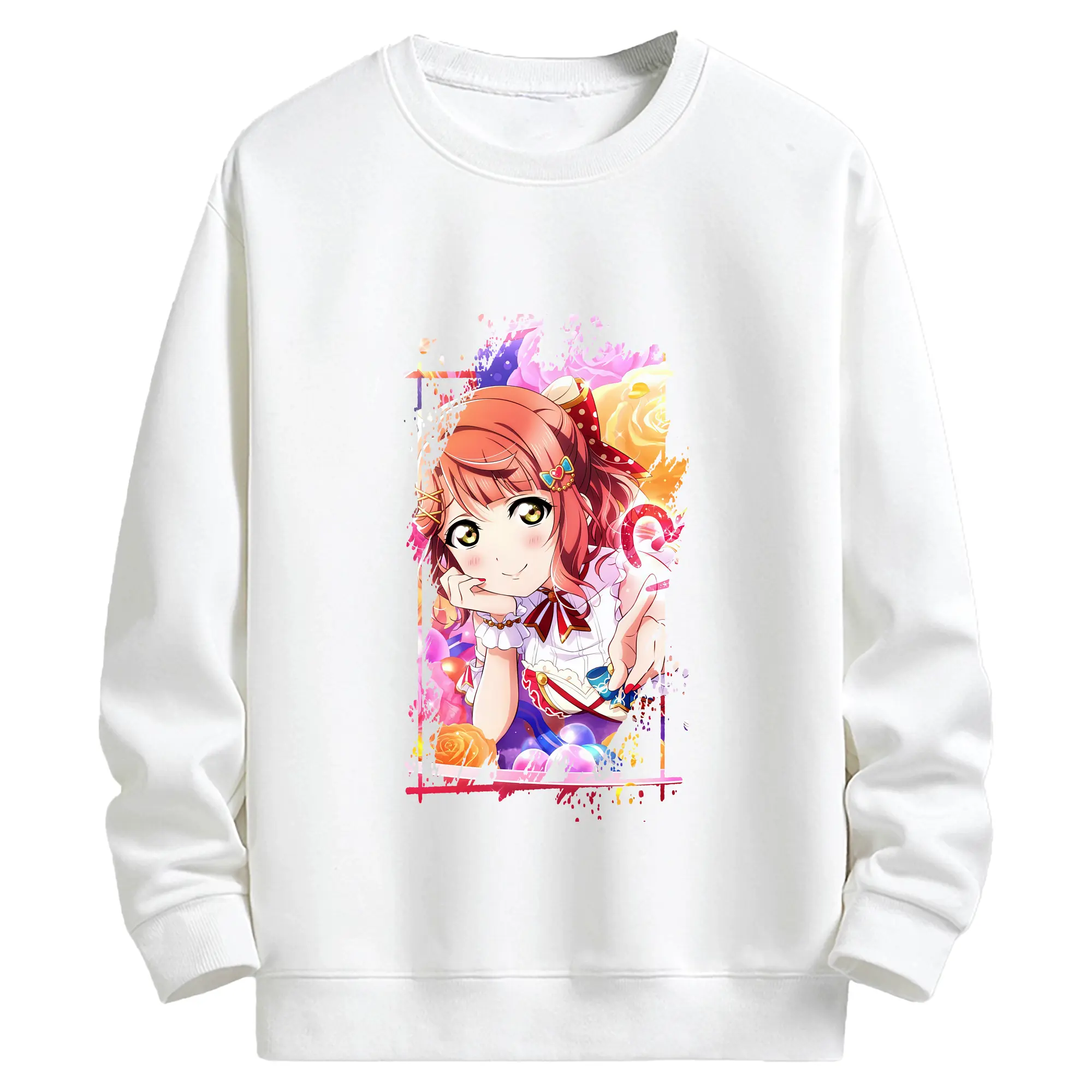 Love Live! グッズ,上原歩夢 - キッズ クルーネックスウェットシャツ ・ フロントプリント ・ 綿80％ ポリエステル20％ ・ 快適 通学 スポーツ 日常使い お散歩用