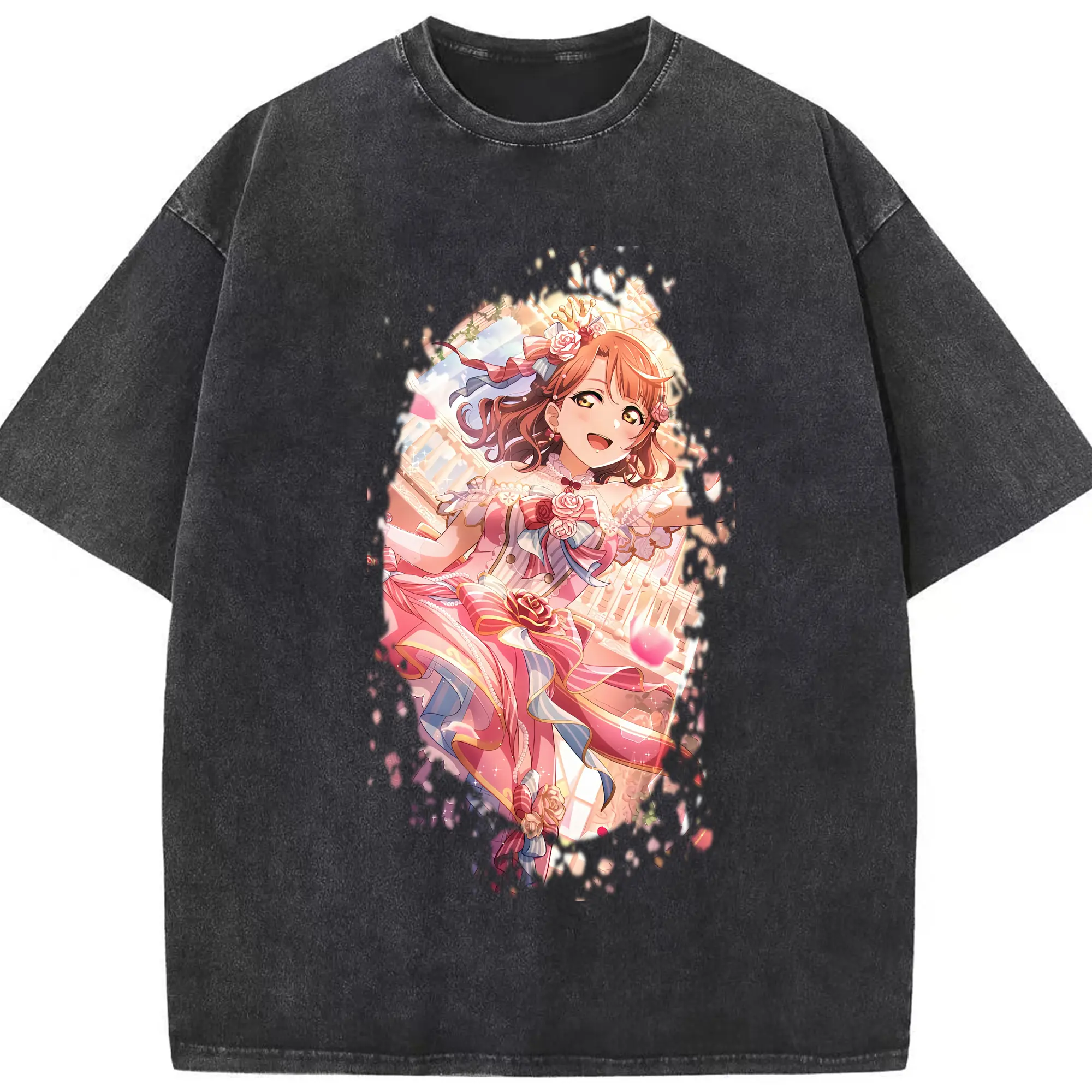 Love Live! グッズ,上原歩夢 - 綿100％ ヴィンテージ風 半袖Tシャツ ・ フロントプリント ・ 柔らか肌触り ・ 通気性 快適 ・ スポーツ カジュアル 外出用