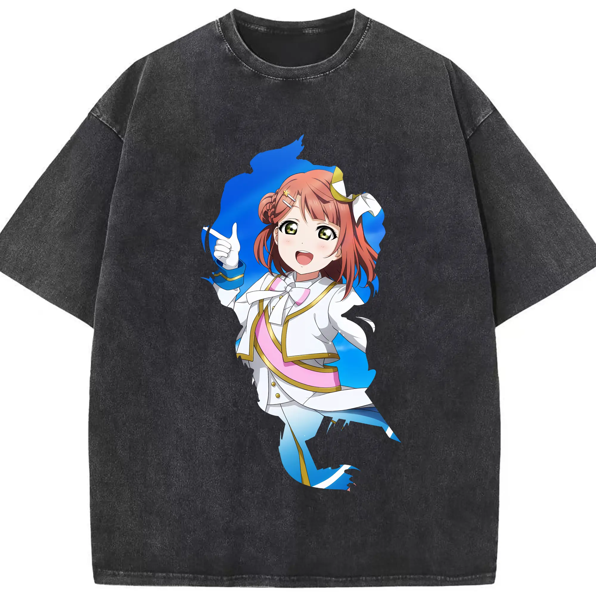 Love Live! グッズ,上原歩夢 - 綿100％ ヴィンテージ風 半袖Tシャツ ・ フロントプリント ・ 柔らか肌触り ・ 通気性 快適 ・ スポーツ カジュアル 外出用