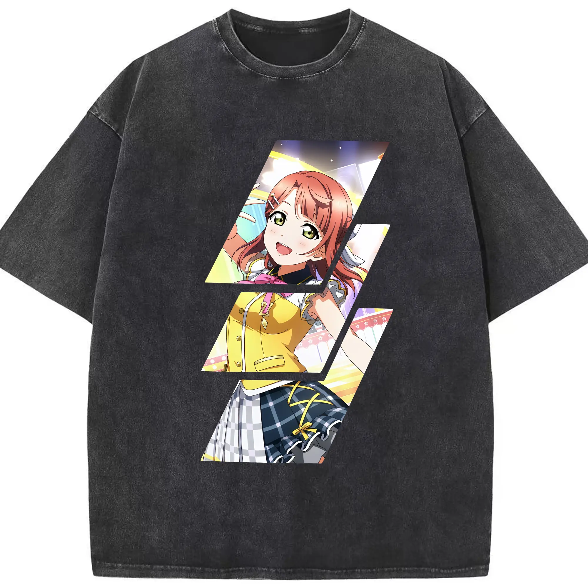 Love Live! グッズ,上原歩夢 - 綿100％ ヴィンテージ風 半袖Tシャツ ・ フロントプリント ・ 柔らか肌触り ・ 通気性 快適 ・ スポーツ カジュアル 外出用