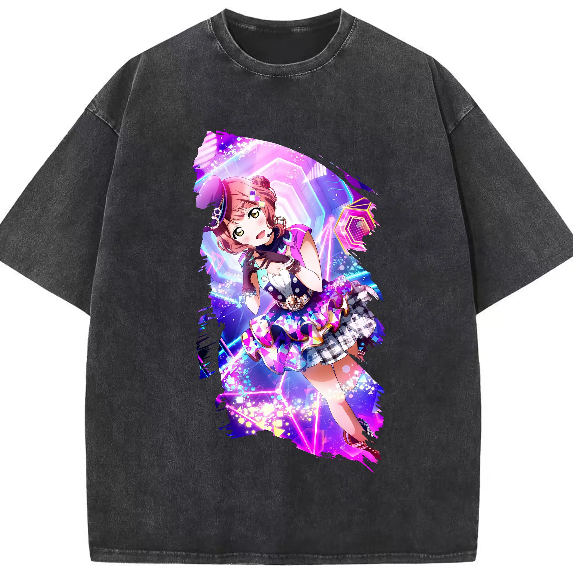 Love Live! グッズ,上原歩夢 - 綿100％ ヴィンテージ風 半袖Tシャツ ・ フロントプリント ・ 柔らか肌触り ・ 通気性 快適 ・ スポーツ カジュアル 外出用