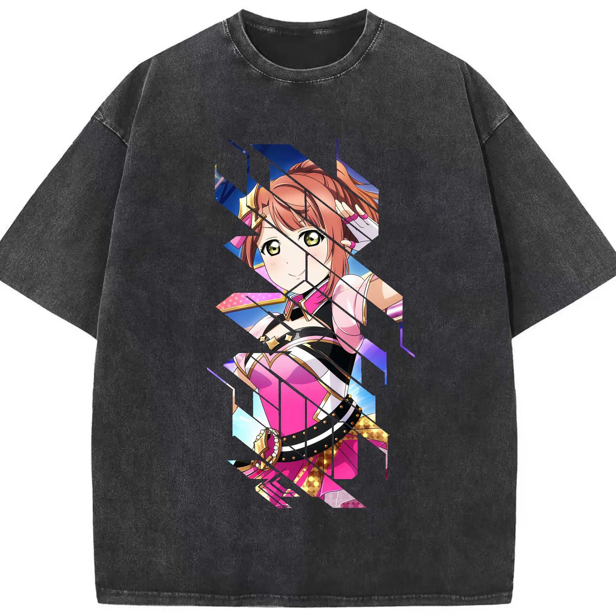 Love Live! グッズ,上原歩夢 - 綿100％ ヴィンテージ風 半袖Tシャツ ・ フロントプリント ・ 柔らか肌触り ・ 通気性 快適 ・ スポーツ カジュアル 外出用