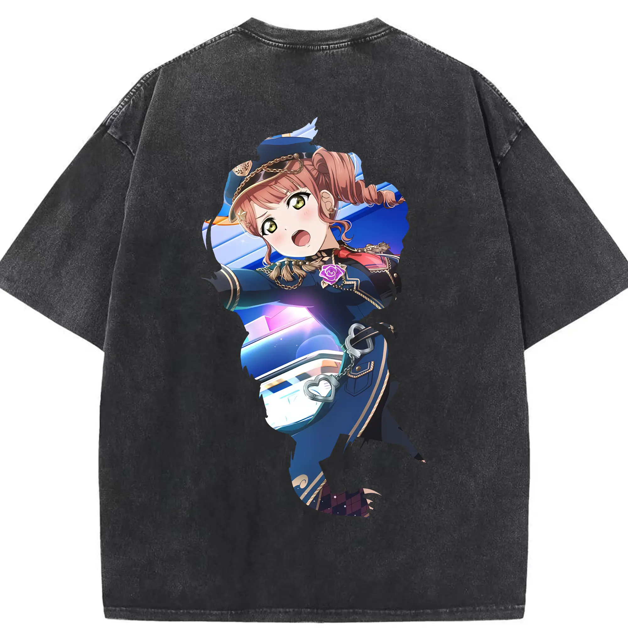 Love Live! グッズ,上原歩夢 - 綿100％ ヴィンテージ風 半袖Tシャツ ・ 背面プリント ・ 柔らか肌触り ・ 通気性 快適 ・ スポーツ カジュアル 外出用