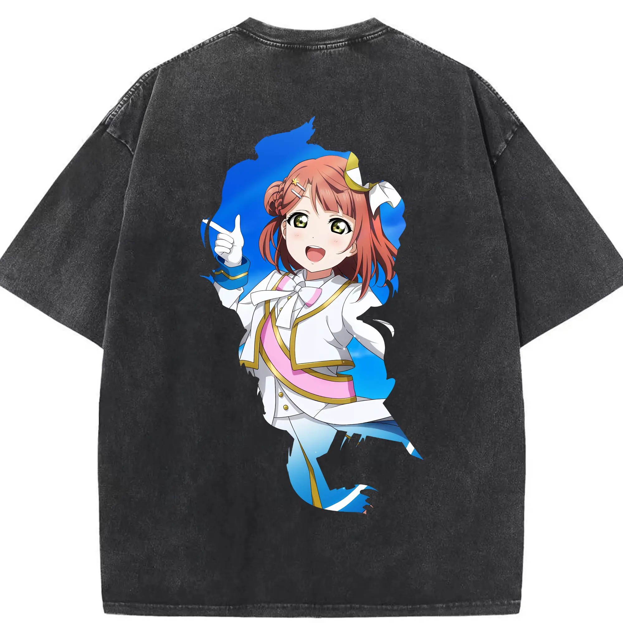 Love Live! グッズ,上原歩夢 - 綿100％ ヴィンテージ風 半袖Tシャツ ・ 背面プリント ・ 柔らか肌触り ・ 通気性 快適 ・ スポーツ カジュアル 外出用