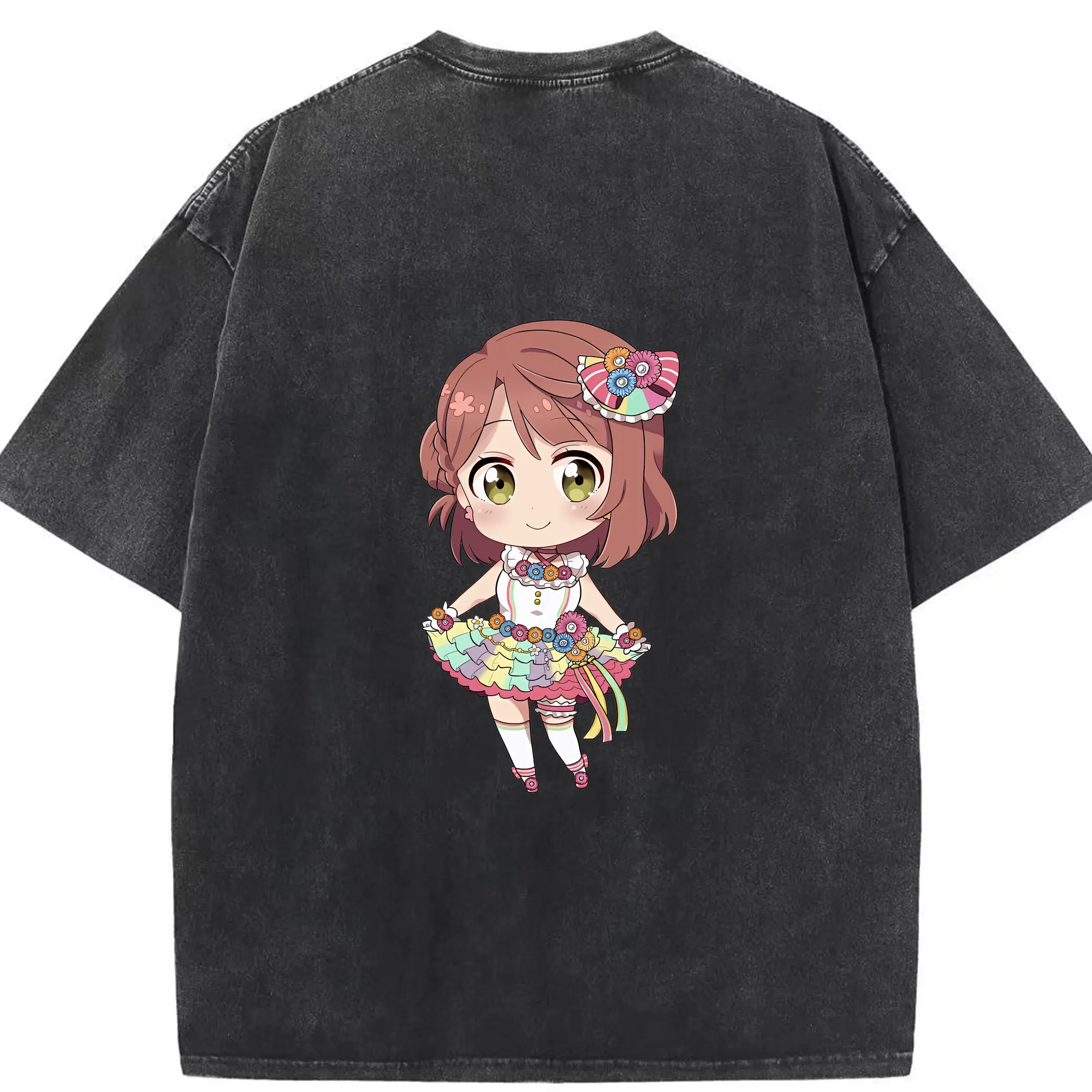 Love Live! グッズ,上原歩夢 - 綿100％ ヴィンテージ風 半袖Tシャツ ・ 背面プリント ・ 柔らか肌触り ・ 通気性 快適 ・ スポーツ カジュアル 外出用