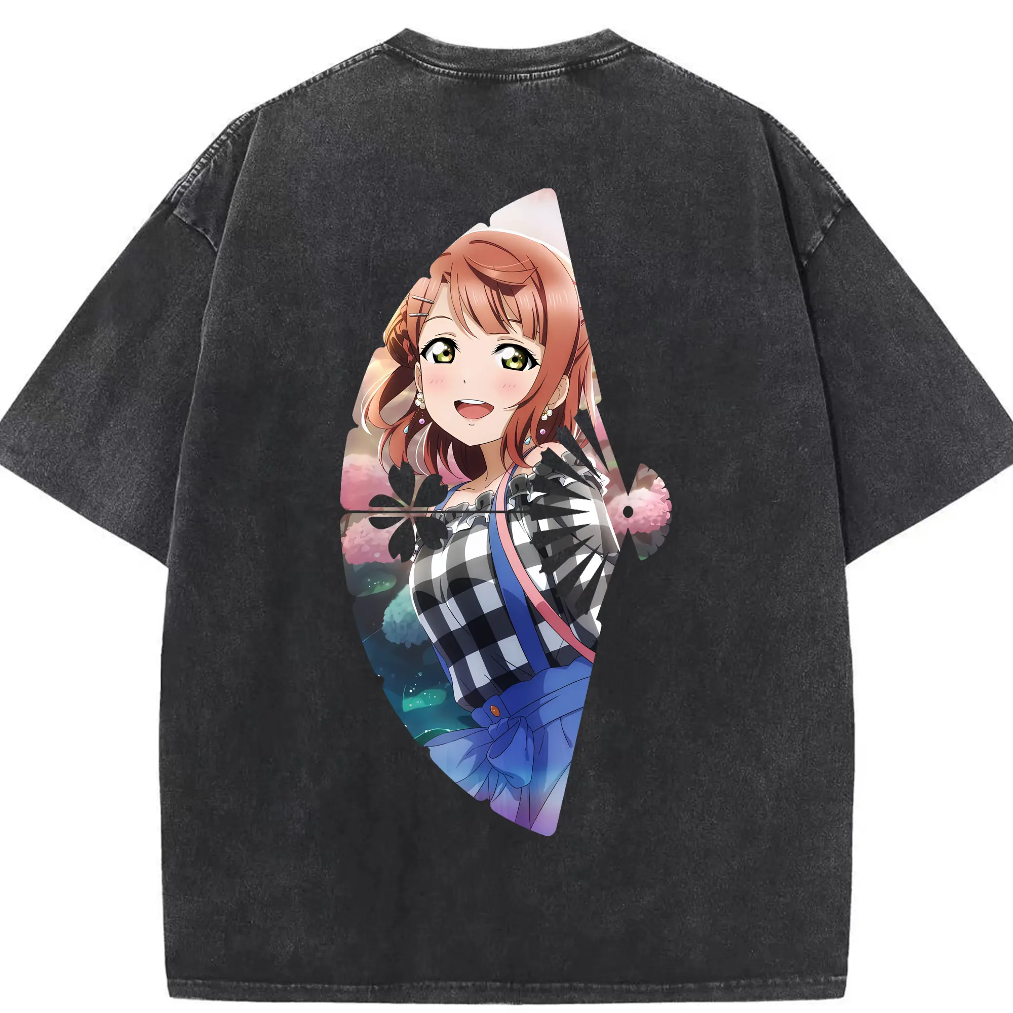 Love Live! グッズ,上原歩夢 - 綿100％ ヴィンテージ風 半袖Tシャツ ・ 背面プリント ・ 柔らか肌触り ・ 通気性 快適 ・ スポーツ カジュアル 外出用
