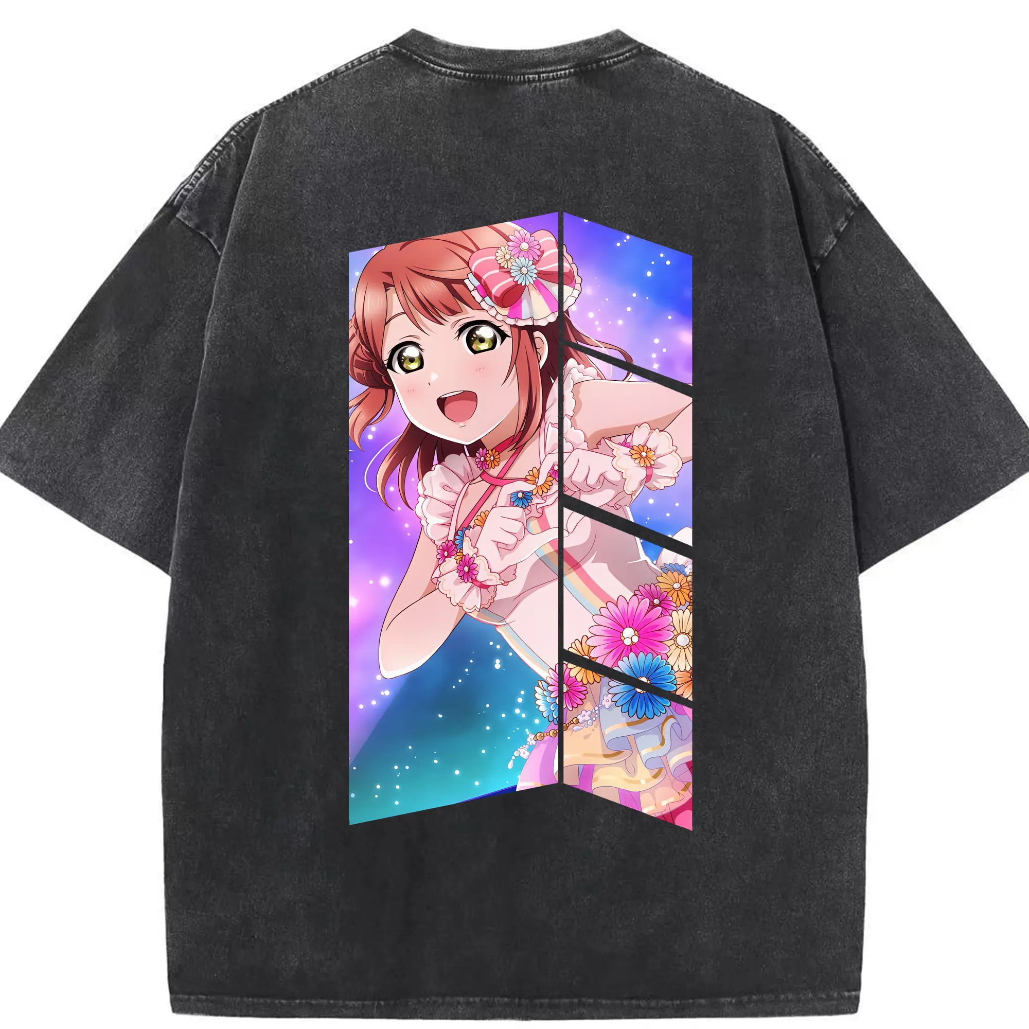 Love Live! グッズ,上原歩夢 - 綿100％ ヴィンテージ風 半袖Tシャツ ・ 背面プリント ・ 柔らか肌触り ・ 通気性 快適 ・ スポーツ カジュアル 外出用