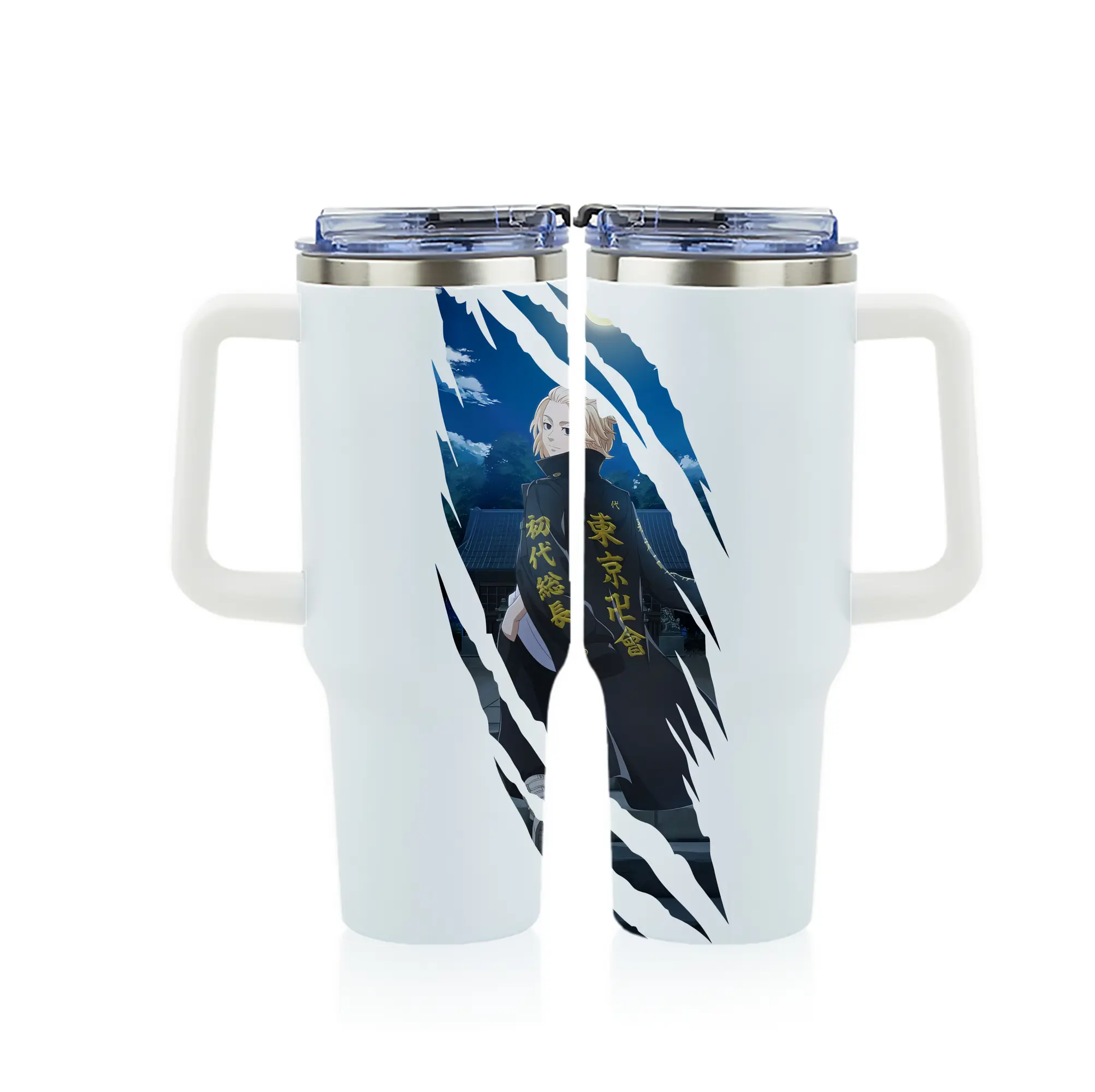 東京リベンジャーズ グッズ,佐野万次郎 - 1200mL フルプリント車用タンブラー ・ 304ステンレス 内側 ・ 201ステンレス 外側 ・ 保温 保冷 ・ 通勤 ドライブ アウトドア用