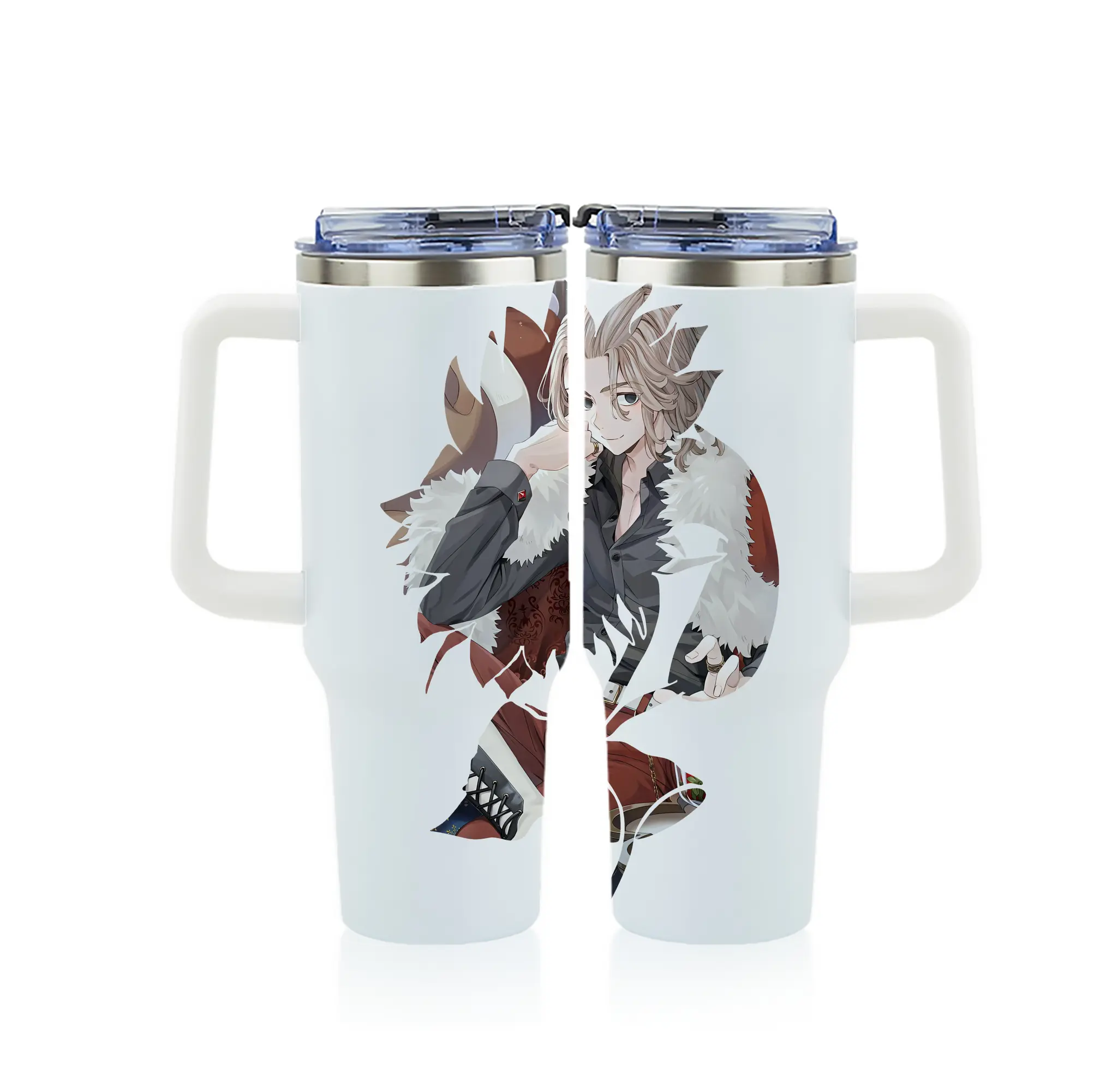 東京リベンジャーズ グッズ,佐野万次郎 - 1200mL フルプリント車用タンブラー ・ 304ステンレス 内側 ・ 201ステンレス 外側 ・ 保温 保冷 ・ 通勤 ドライブ アウトドア用