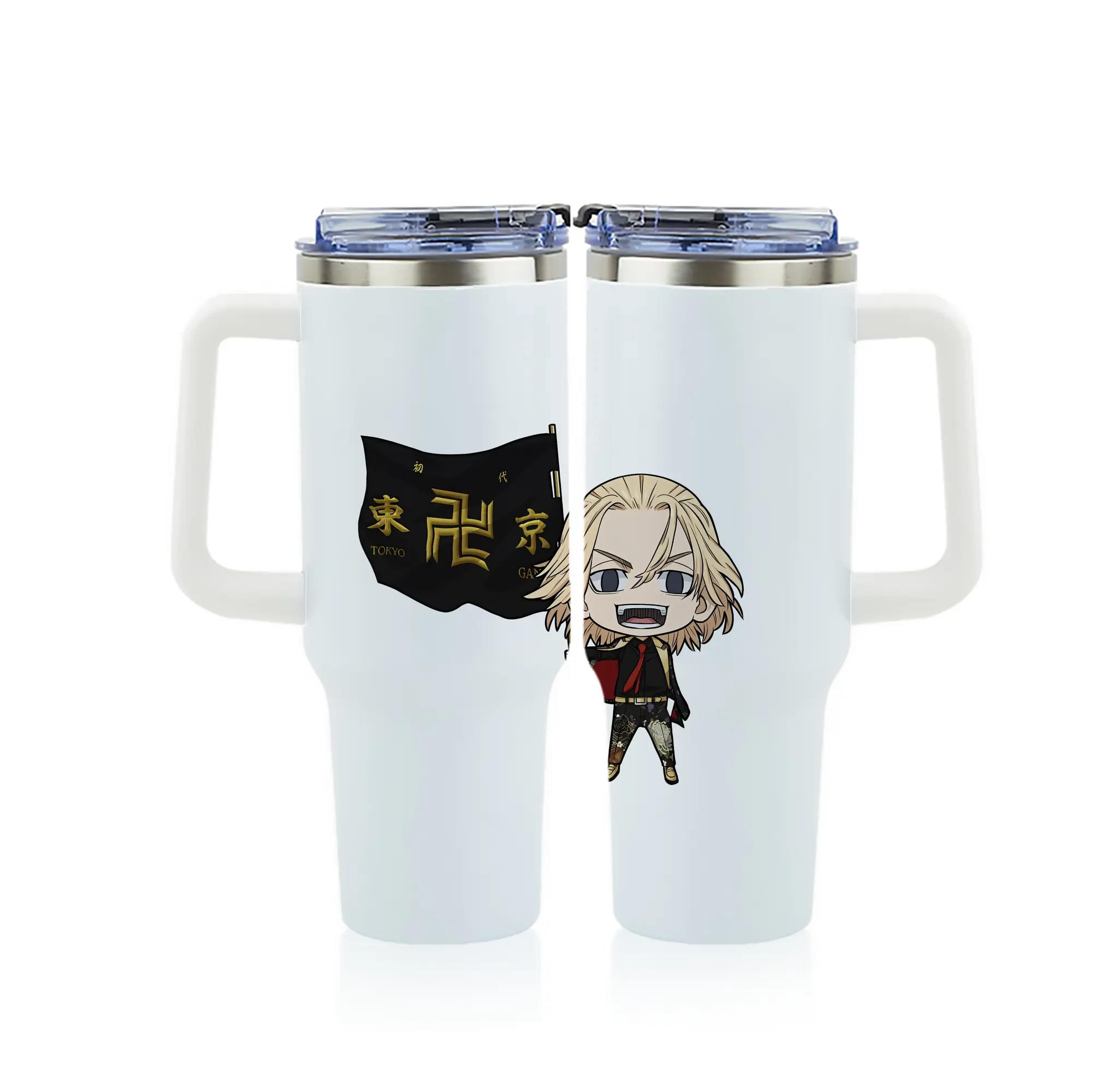 東京リベンジャーズ グッズ,佐野万次郎 - 1200mL フルプリント車用タンブラー ・ 304ステンレス 内側 ・ 201ステンレス 外側 ・ 保温 保冷 ・ 通勤 ドライブ アウトドア用