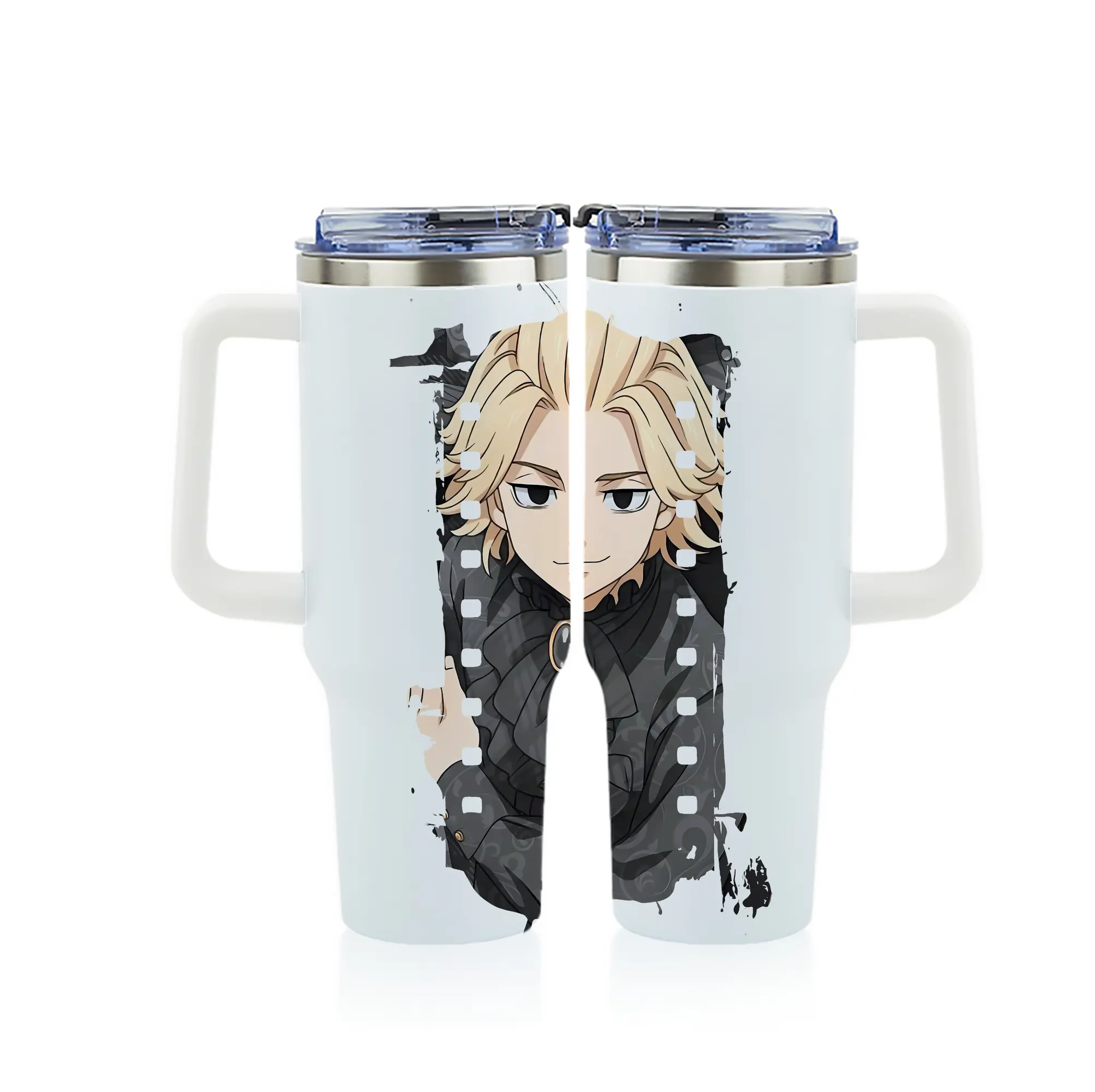 東京リベンジャーズ グッズ,佐野万次郎 - 1200mL フルプリント車用タンブラー ・ 304ステンレス 内側 ・ 201ステンレス 外側 ・ 保温 保冷 ・ 通勤 ドライブ アウトドア用