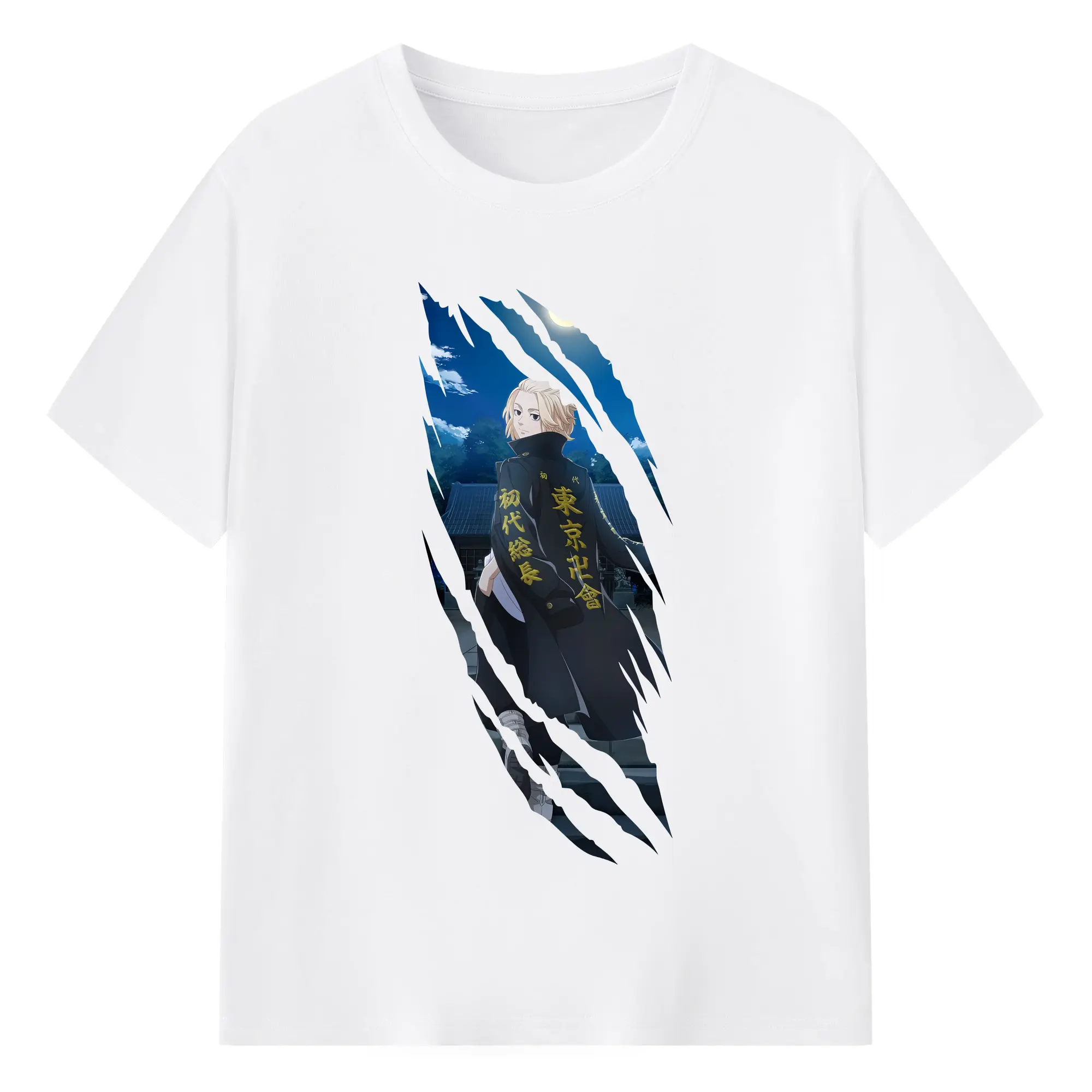 東京リベンジャーズ グッズ,佐野万次郎 - 綿100％ 半袖Tシャツ ・ フロントプリント ・ 快適 通気性 ・ 日常使い 散歩 スポーツ用