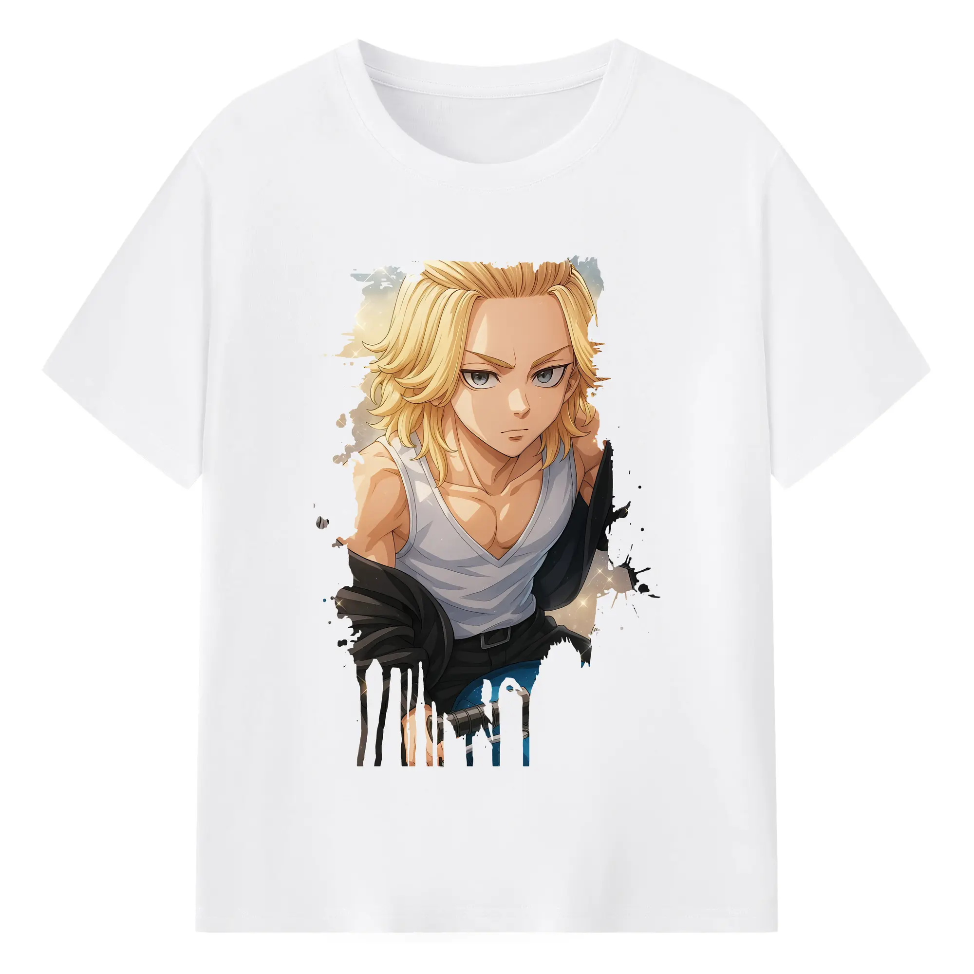 東京リベンジャーズ グッズ,佐野万次郎 - 綿100％ 半袖Tシャツ ・ フロントプリント ・ 快適 通気性 ・ 日常使い 散歩 スポーツ用