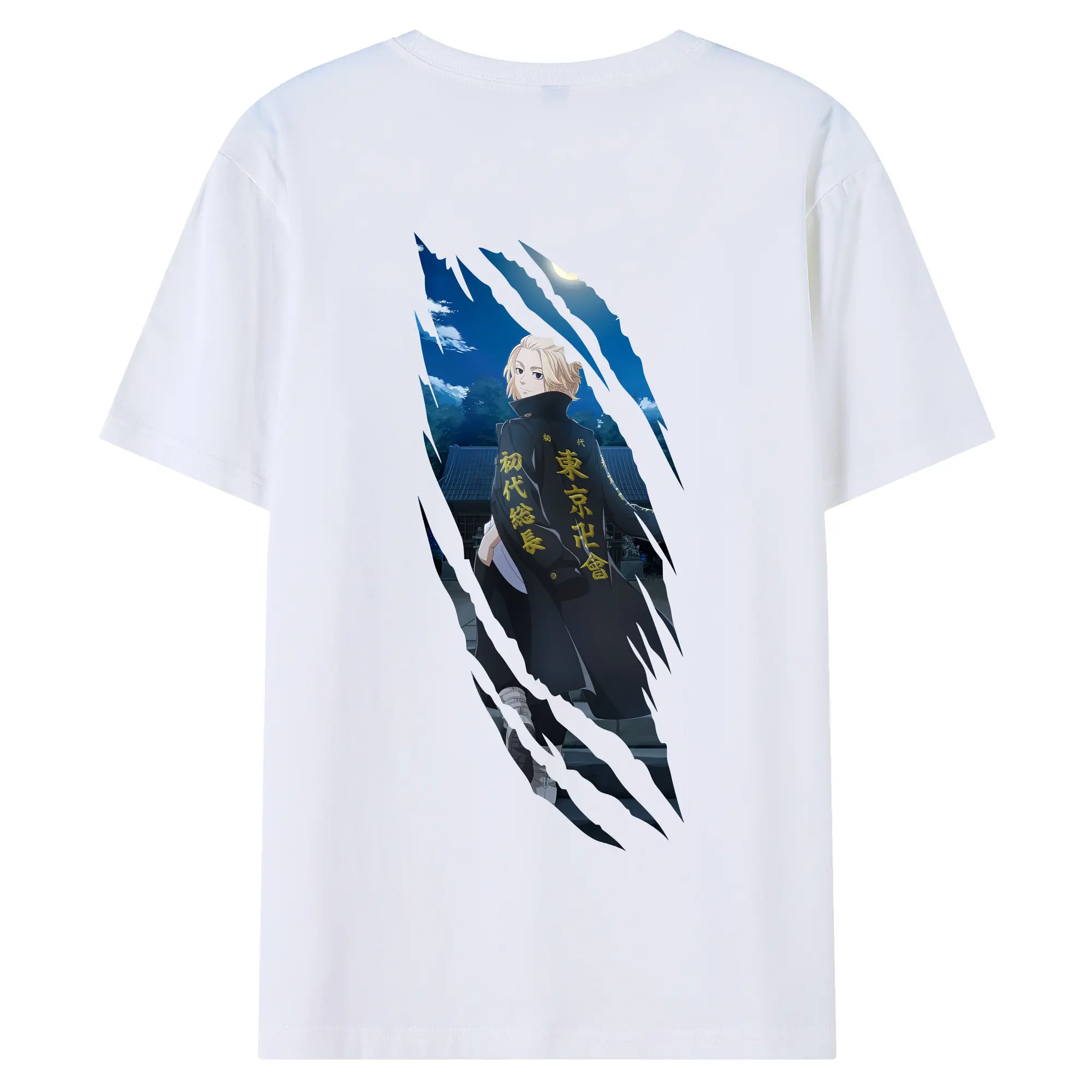 東京リベンジャーズ グッズ,佐野万次郎 - 綿100％ 半袖Tシャツ ・ バックプリント ・ 快適 通気性 ・ 日常使い 散歩 スポーツ用