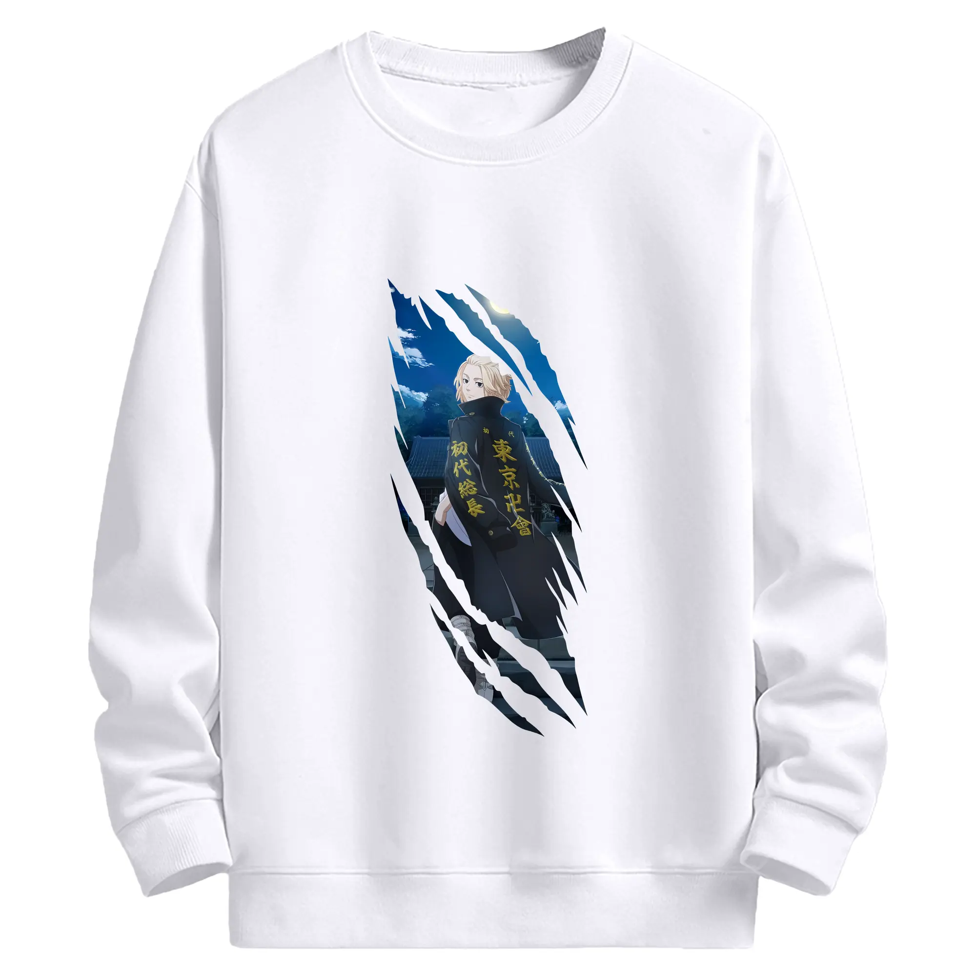 東京リベンジャーズ グッズ,佐野万次郎 - 高品質 クルーネック スウェット ・ コットン59％ ポリエステル41％ ・ ユニセックス 長袖 トレーナー ・ カジュアル デイリー スポーツ 散歩用