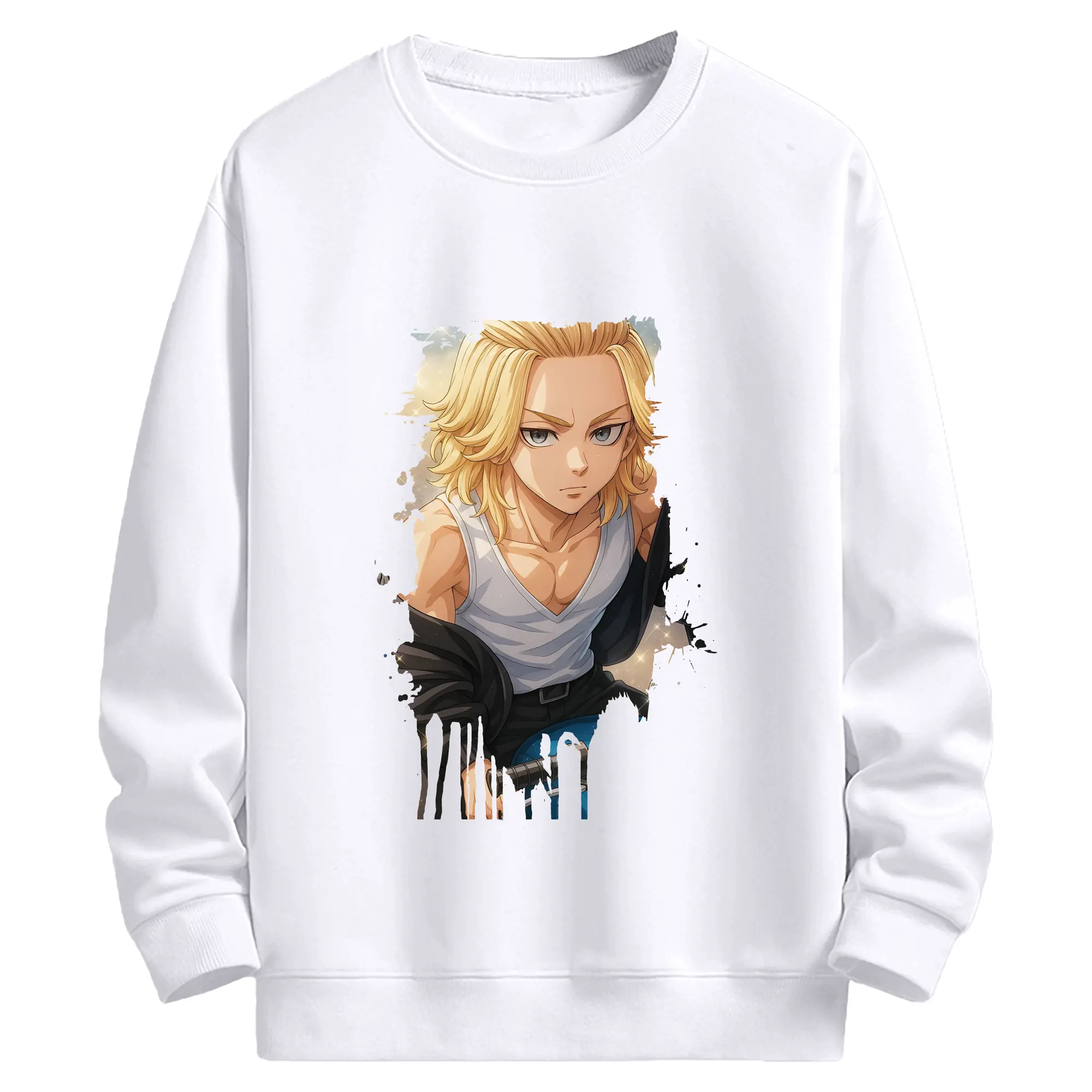 東京リベンジャーズ グッズ,佐野万次郎 - 高品質 クルーネック スウェット ・ コットン59％ ポリエステル41％ ・ ユニセックス 長袖 トレーナー ・ カジュアル デイリー スポーツ 散歩用