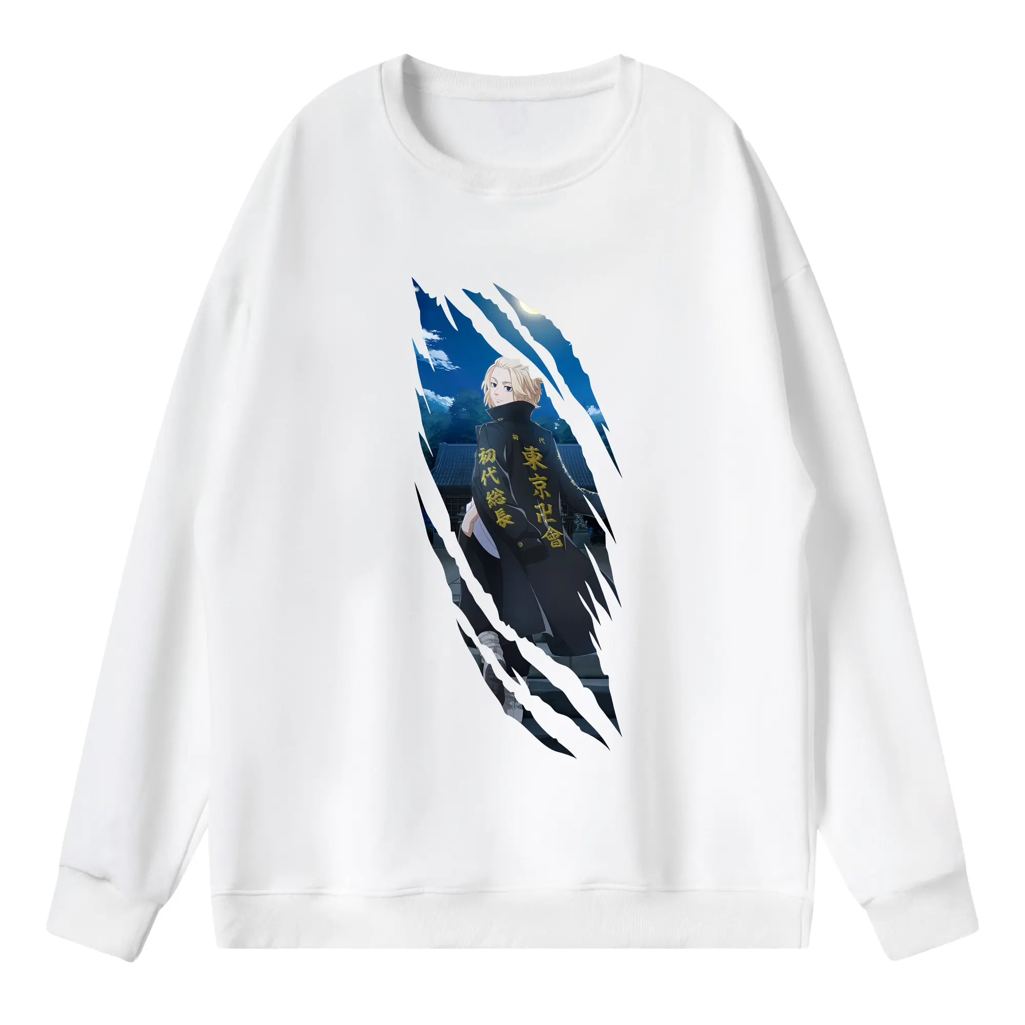 東京リベンジャーズ グッズ,佐野万次郎 - 薄手 クルーネック スウェット 裏毛260g · ポリエステル 春秋向け カジュアル 男女兼用 · トレーナー デイリー スポーツ 散歩に最適