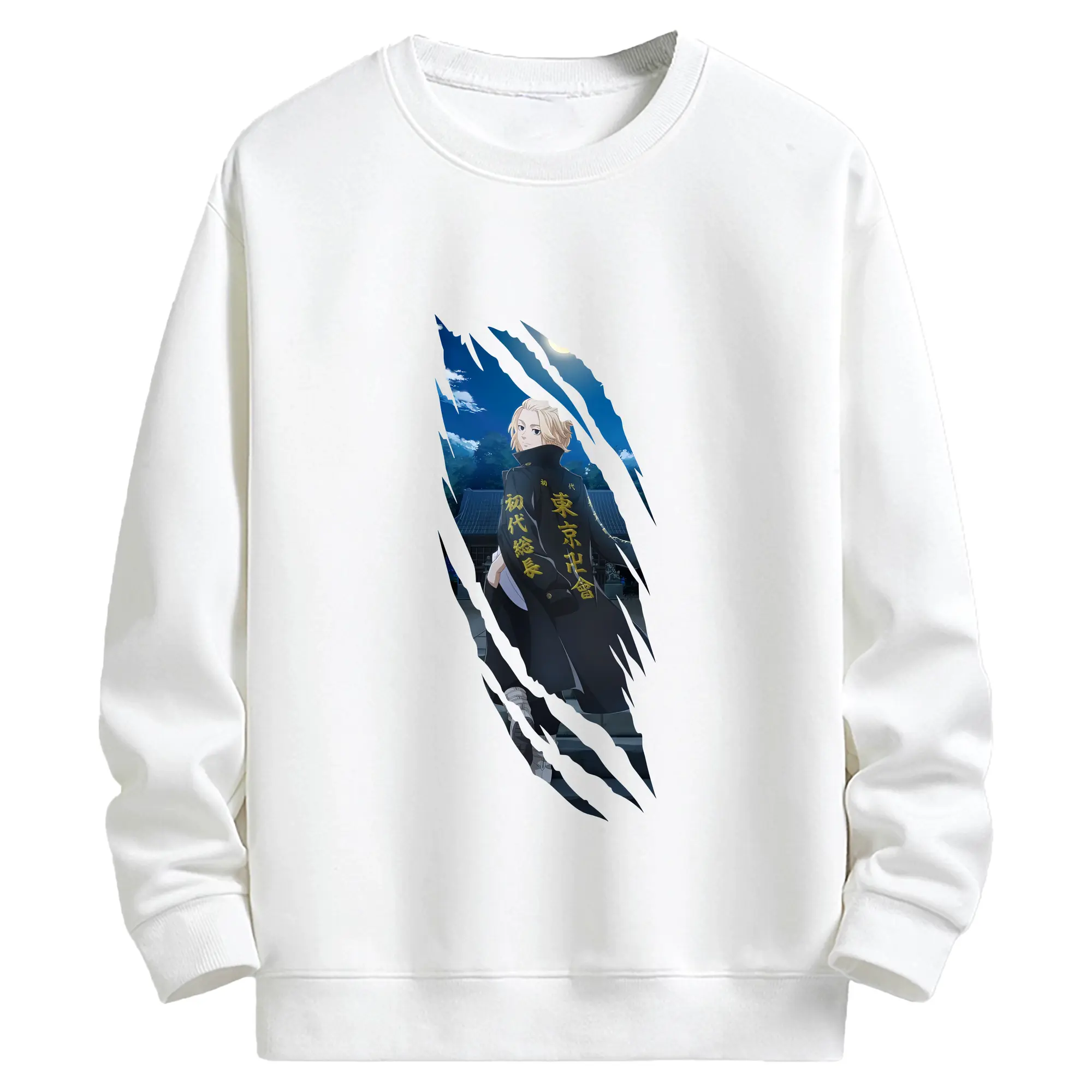 東京リベンジャーズ グッズ,佐野万次郎 - キッズ クルーネックスウェットシャツ ・ フロントプリント ・ 綿80％ ポリエステル20％ ・ 快適 通学 スポーツ 日常使い お散歩用