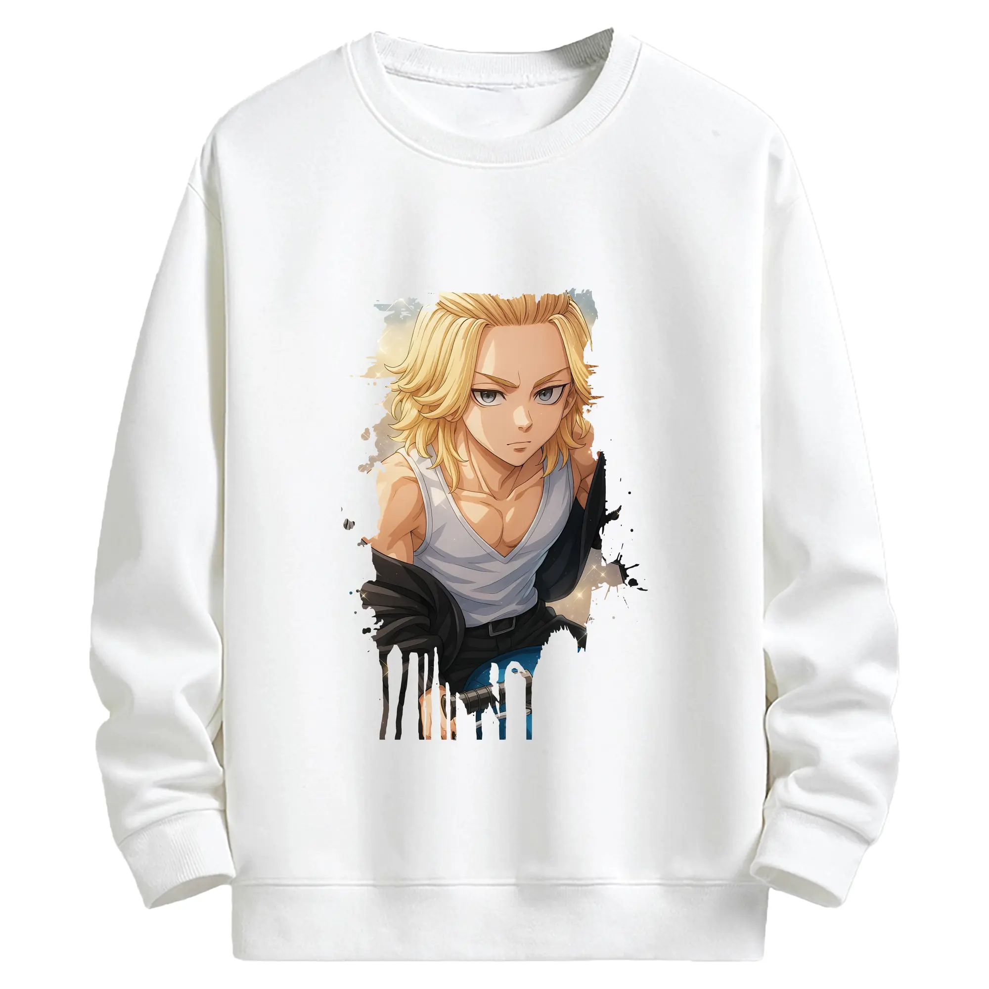 東京リベンジャーズ グッズ,佐野万次郎 - キッズ クルーネックスウェットシャツ ・ フロントプリント ・ 綿80％ ポリエステル20％ ・ 快適 通学 スポーツ 日常使い お散歩用