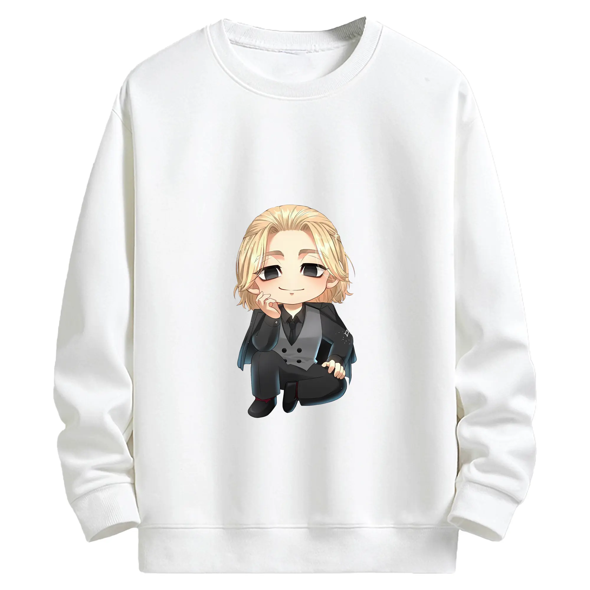 東京リベンジャーズ グッズ,佐野万次郎 - キッズ クルーネックスウェットシャツ ・ フロントプリント ・ 綿80％ ポリエステル20％ ・ 快適 通学 スポーツ 日常使い お散歩用