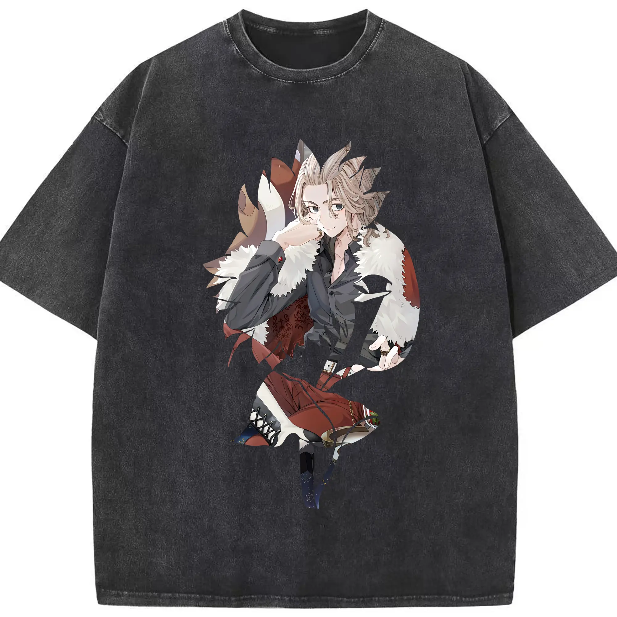 東京リベンジャーズ グッズ,佐野万次郎 - 綿100％ ヴィンテージ風 半袖Tシャツ ・ フロントプリント ・ 柔らか肌触り ・ 通気性 快適 ・ スポーツ カジュアル 外出用