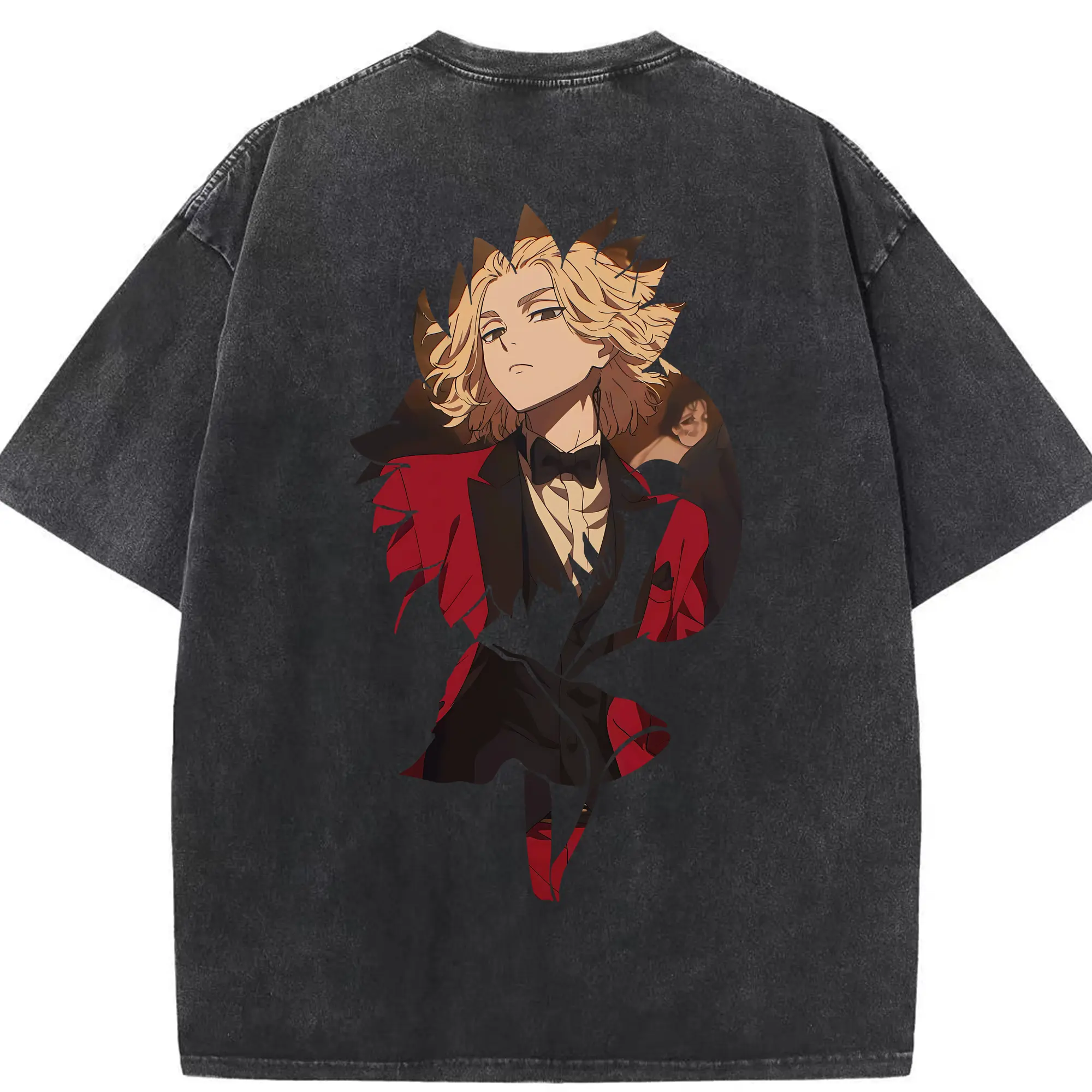 東京リベンジャーズ グッズ,佐野万次郎 - 綿100％ ヴィンテージ風 半袖Tシャツ ・ 背面プリント ・ 柔らか肌触り ・ 通気性 快適 ・ スポーツ カジュアル 外出用