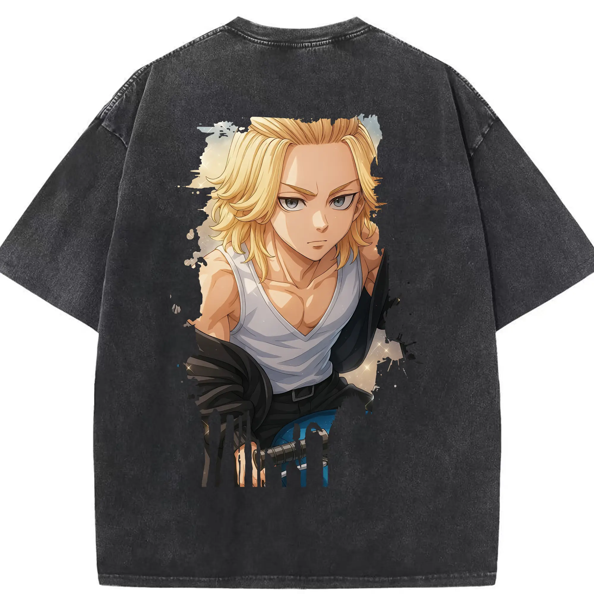 東京リベンジャーズ グッズ,佐野万次郎 - 綿100％ ヴィンテージ風 半袖Tシャツ ・ 背面プリント ・ 柔らか肌触り ・ 通気性 快適 ・ スポーツ カジュアル 外出用