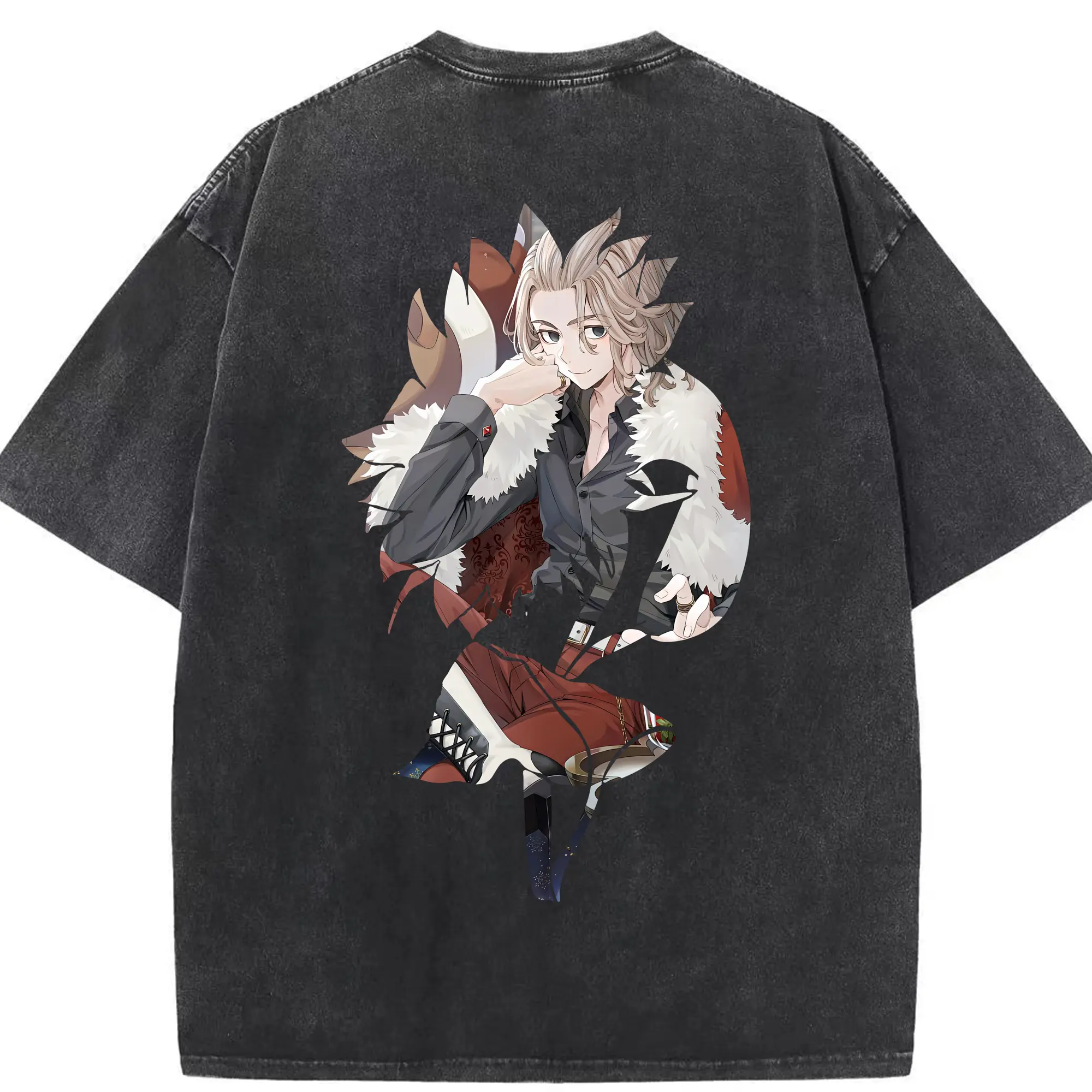 東京リベンジャーズ グッズ,佐野万次郎 - 綿100％ ヴィンテージ風 半袖Tシャツ ・ 背面プリント ・ 柔らか肌触り ・ 通気性 快適 ・ スポーツ カジュアル 外出用