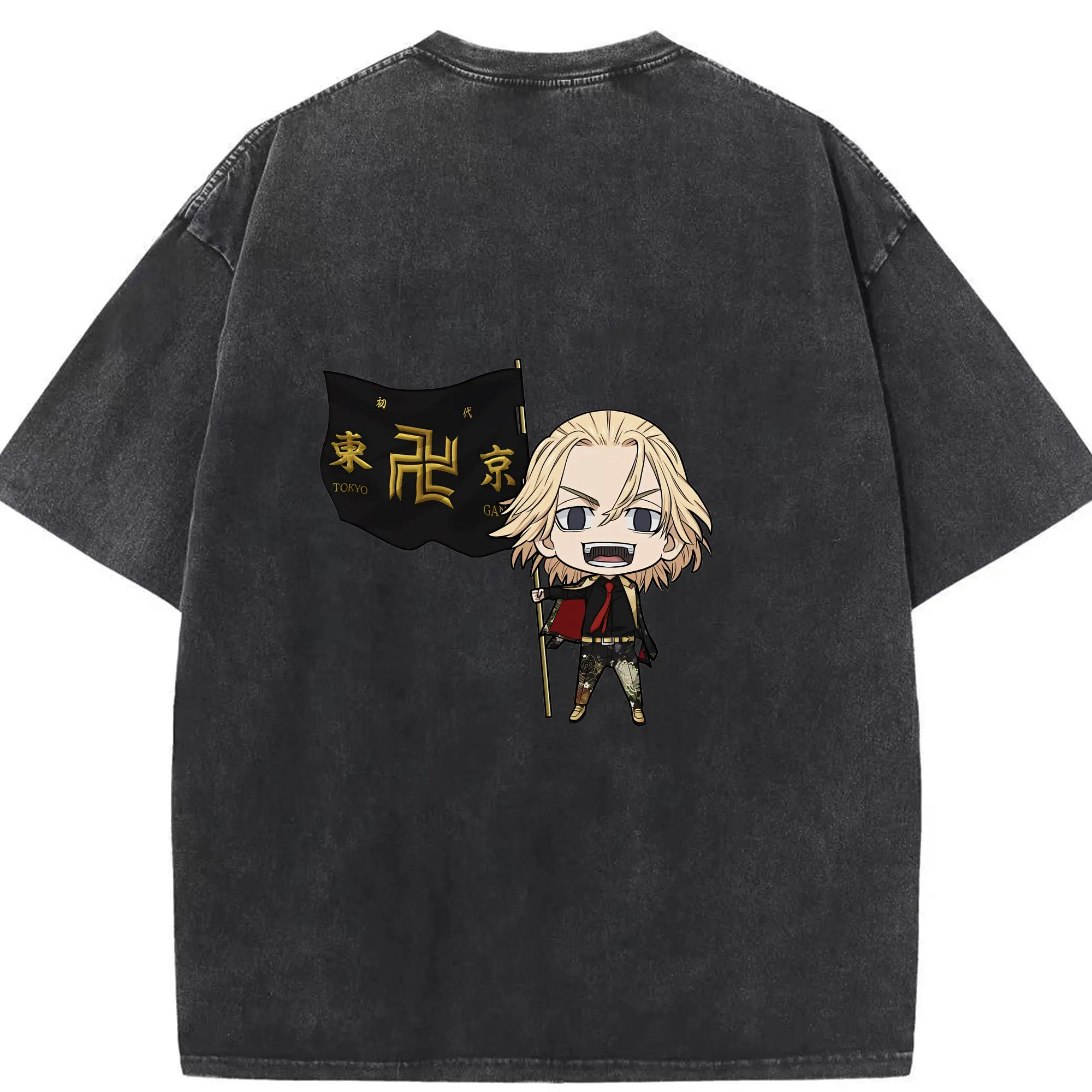 東京リベンジャーズ グッズ,佐野万次郎 - 綿100％ ヴィンテージ風 半袖Tシャツ ・ 背面プリント ・ 柔らか肌触り ・ 通気性 快適 ・ スポーツ カジュアル 外出用