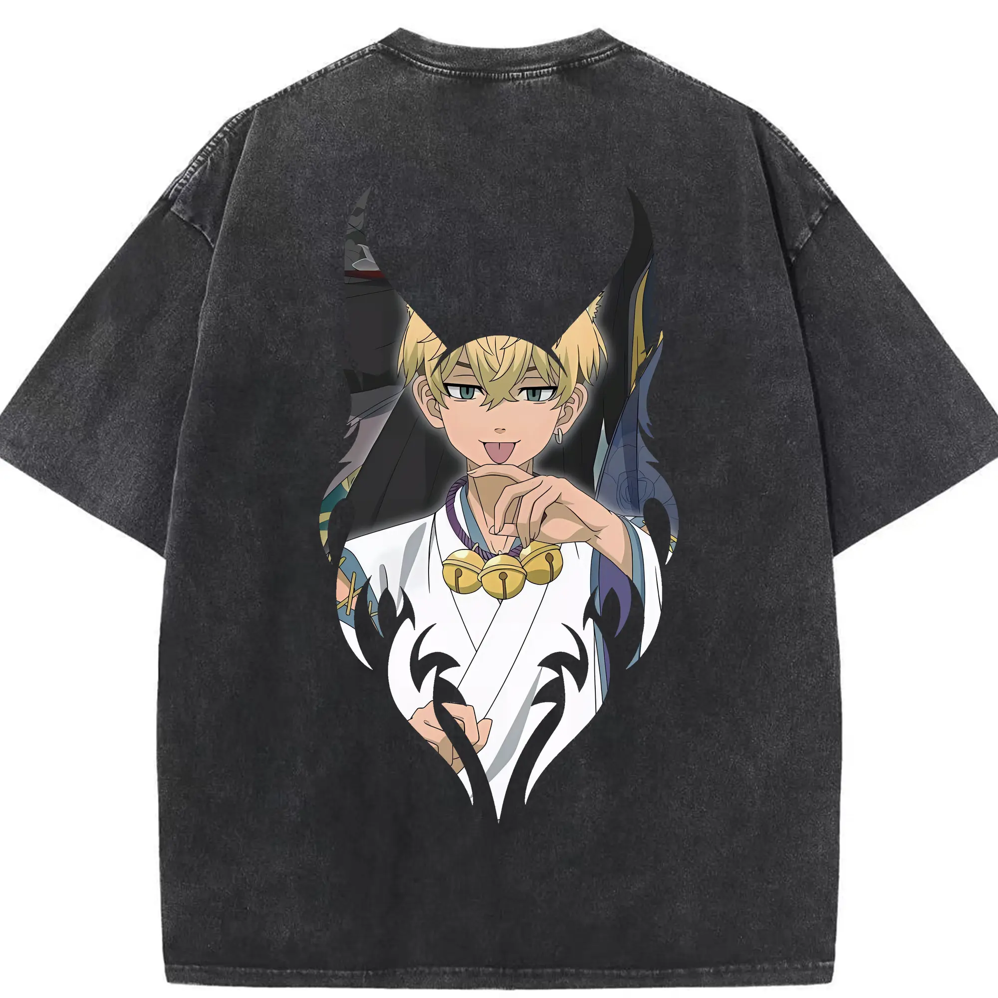 東京リベンジャーズ グッズ,松野千冬 - 綿100％ ヴィンテージ風 半袖Tシャツ ・ 背面プリント ・ 柔らか肌触り ・ 通気性 快適 ・ スポーツ カジュアル 外出用