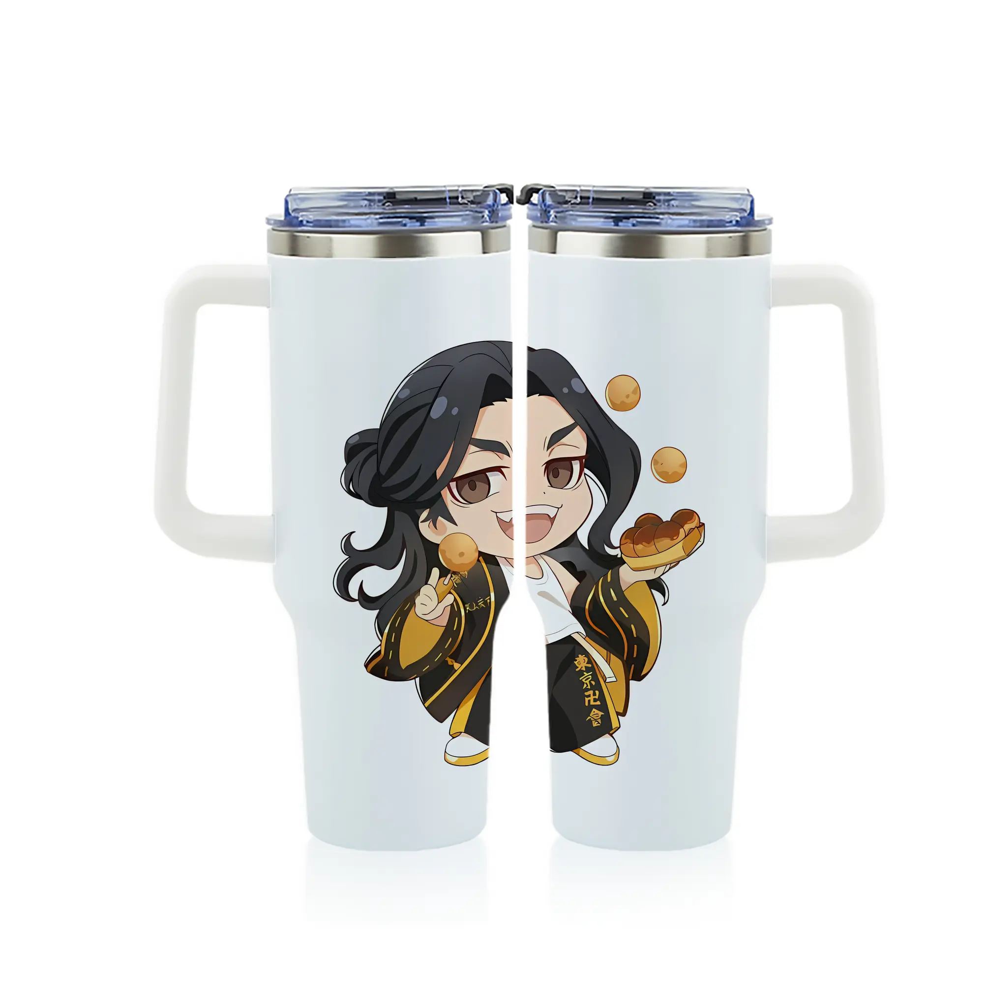 東京リベンジャーズ グッズ,場地圭介 - 1200mL フルプリント車用タンブラー ・ 304ステンレス 内側 ・ 201ステンレス 外側 ・ 保温 保冷 ・ 通勤 ドライブ アウトドア用