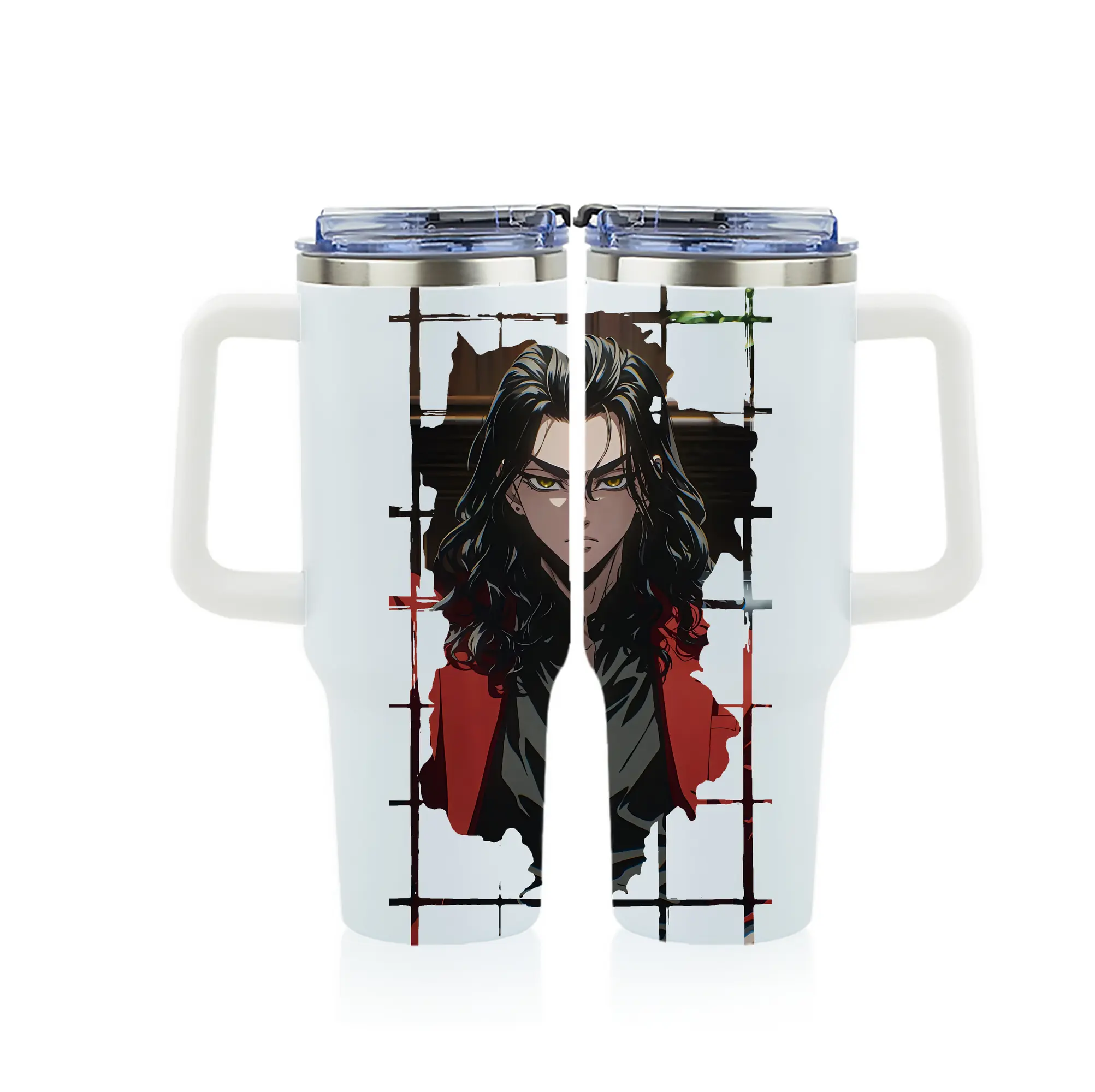 東京リベンジャーズ グッズ,場地圭介 - 1200mL フルプリント車用タンブラー ・ 304ステンレス 内側 ・ 201ステンレス 外側 ・ 保温 保冷 ・ 通勤 ドライブ アウトドア用