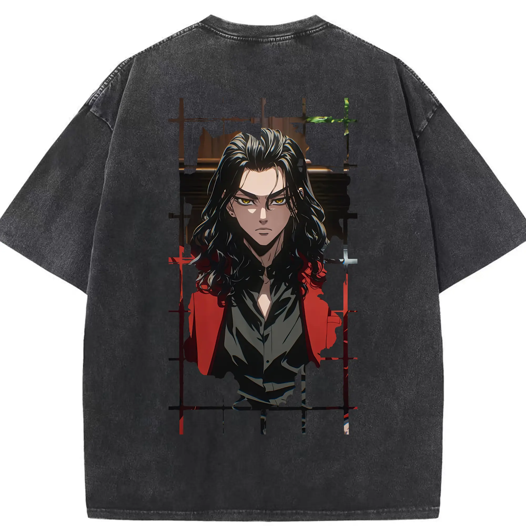 東京リベンジャーズ グッズ,場地圭介 - 綿100％ ヴィンテージ風 半袖Tシャツ ・ 背面プリント ・ 柔らか肌触り ・ 通気性 快適 ・ スポーツ カジュアル 外出用