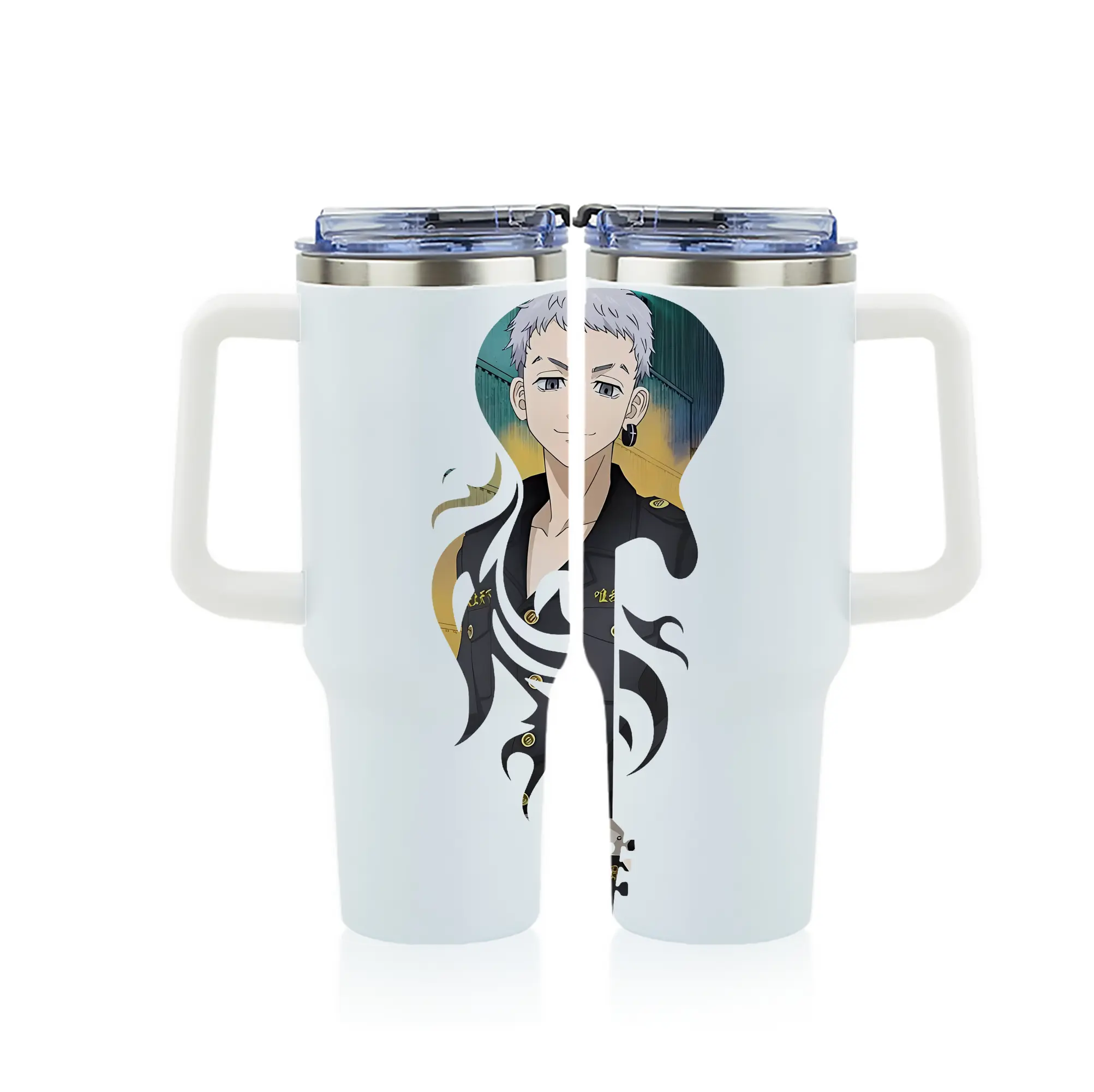 東京リベンジャーズ グッズ,三ツ谷隆 - 1200mL フルプリント車用タンブラー ・ 304ステンレス 内側 ・ 201ステンレス 外側 ・ 保温 保冷 ・ 通勤 ドライブ アウトドア用