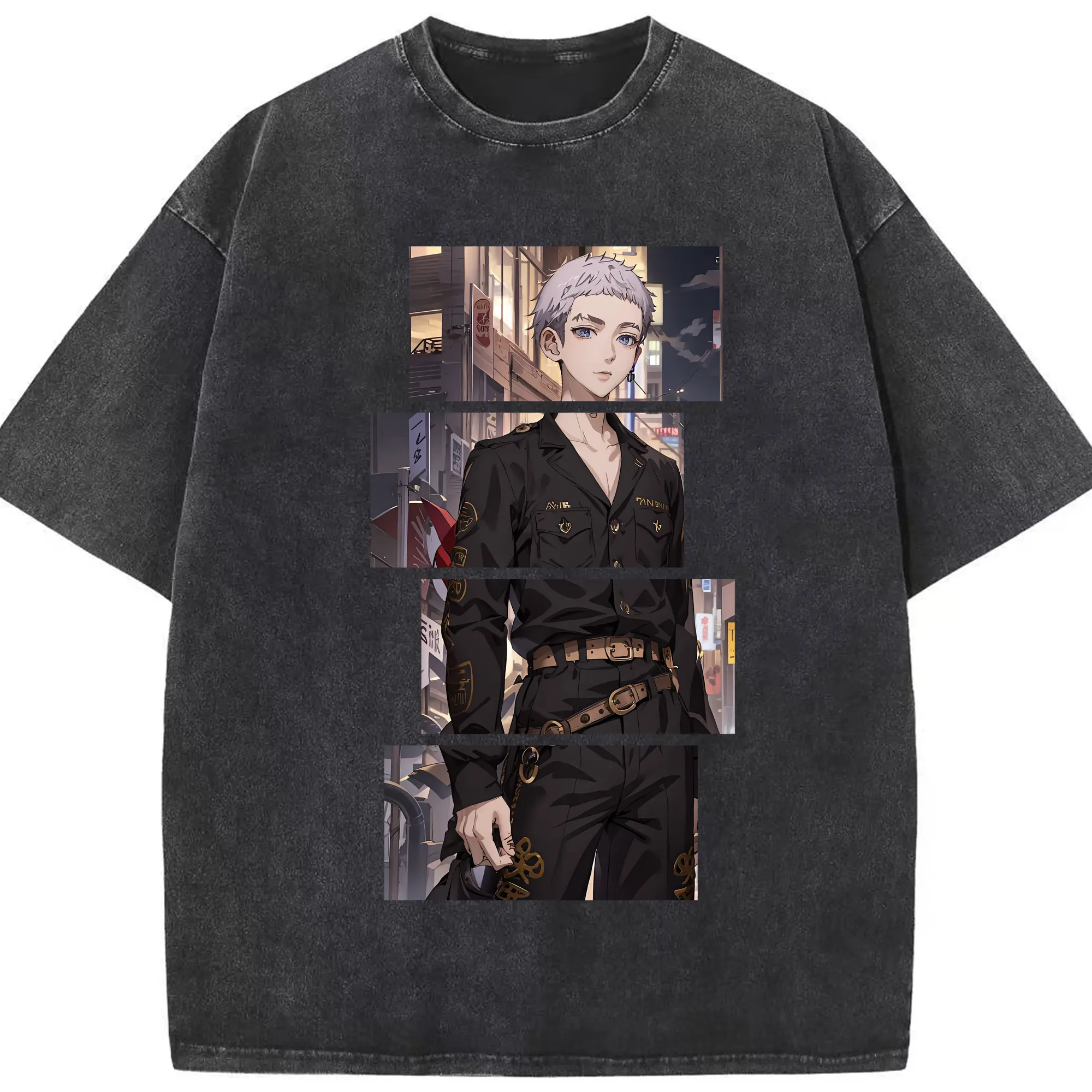 東京リベンジャーズ グッズ,三ツ谷隆 - 綿100％ ヴィンテージ風 半袖Tシャツ ・ フロントプリント ・ 柔らか肌触り ・ 通気性 快適 ・ スポーツ カジュアル 外出用