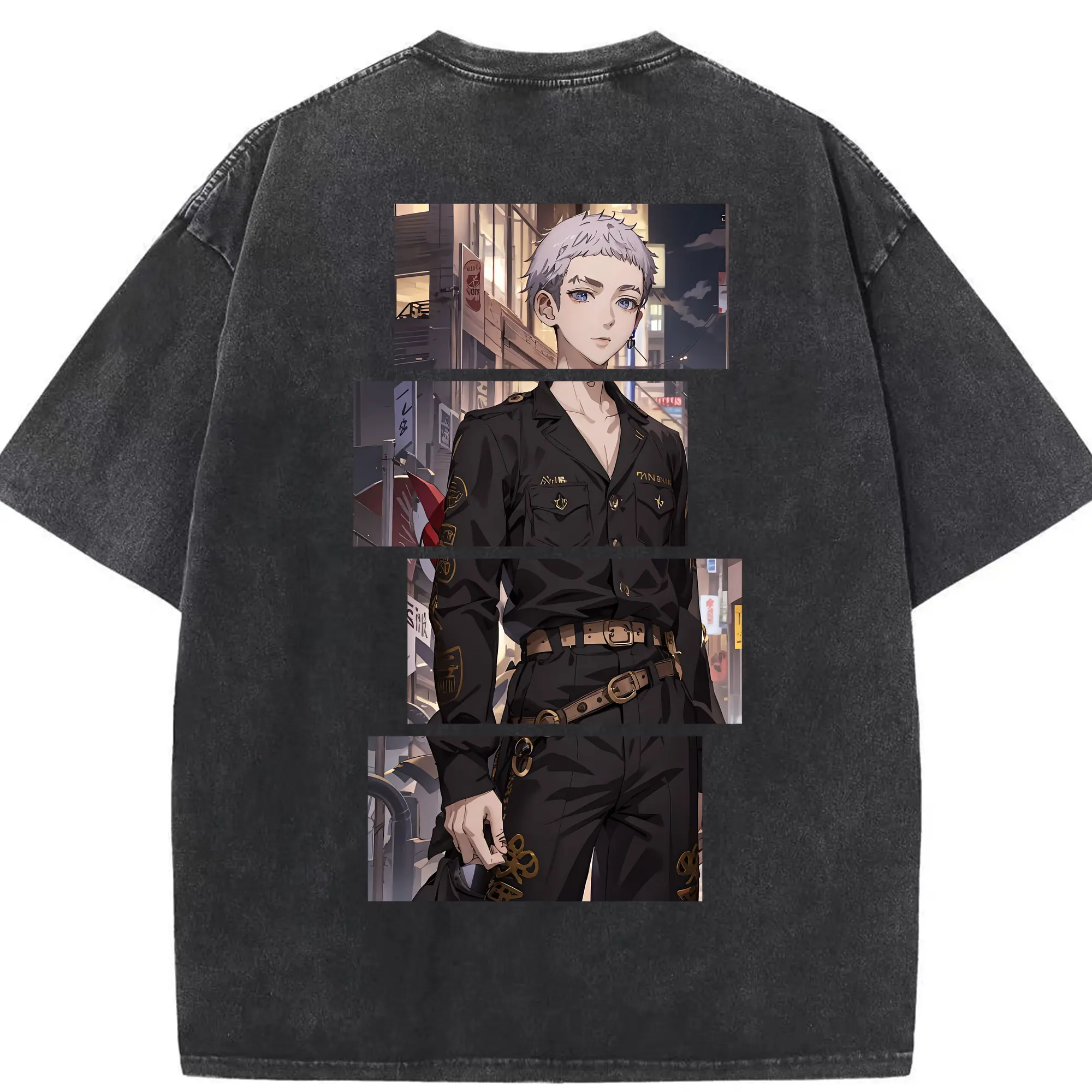 東京リベンジャーズ グッズ,三ツ谷隆 - 綿100％ ヴィンテージ風 半袖Tシャツ ・ 背面プリント ・ 柔らか肌触り ・ 通気性 快適 ・ スポーツ カジュアル 外出用