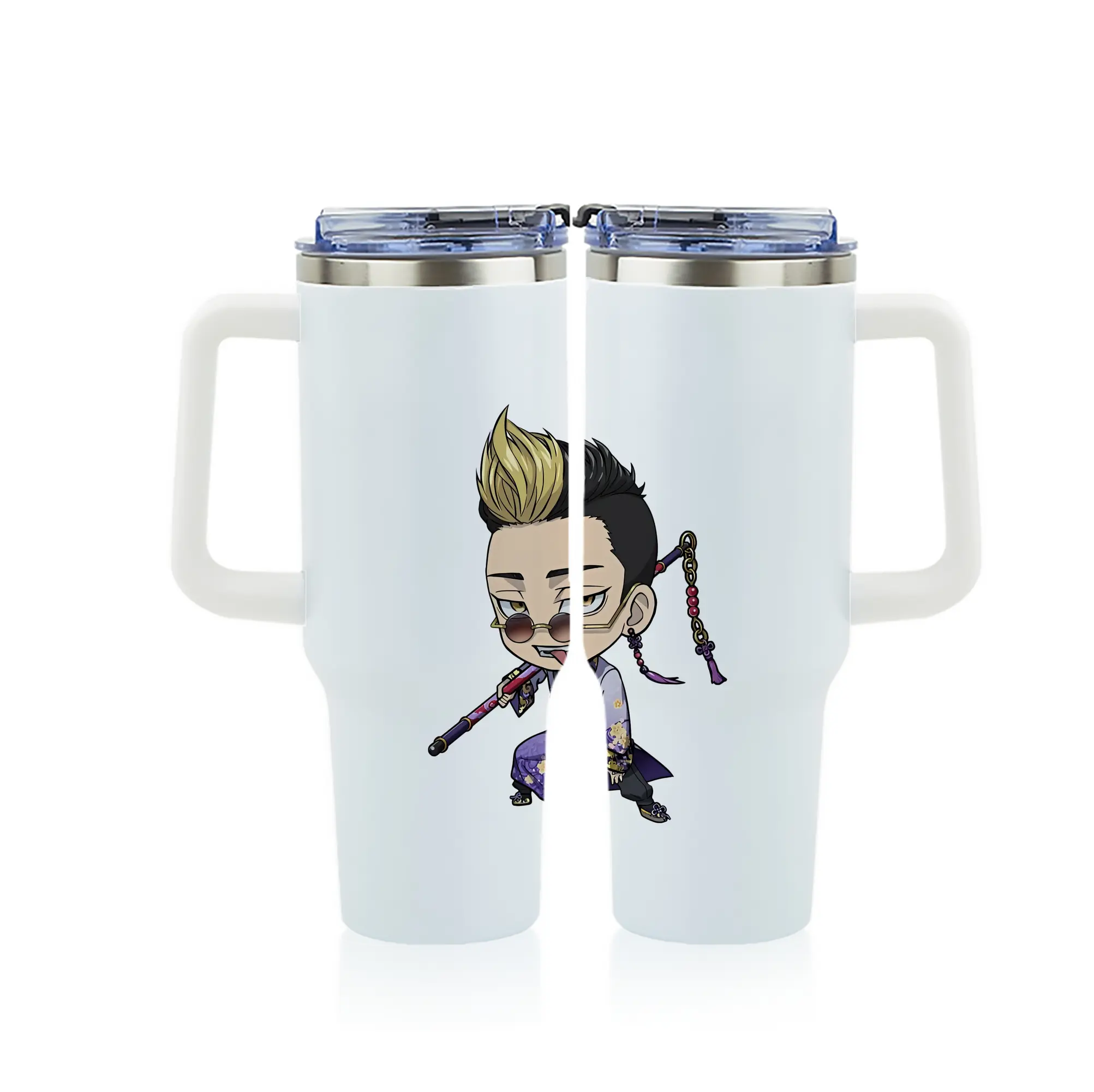 東京リベンジャーズ グッズ,半間修二 - 1200mL フルプリント車用タンブラー ・ 304ステンレス 内側 ・ 201ステンレス 外側 ・ 保温 保冷 ・ 通勤 ドライブ アウトドア用